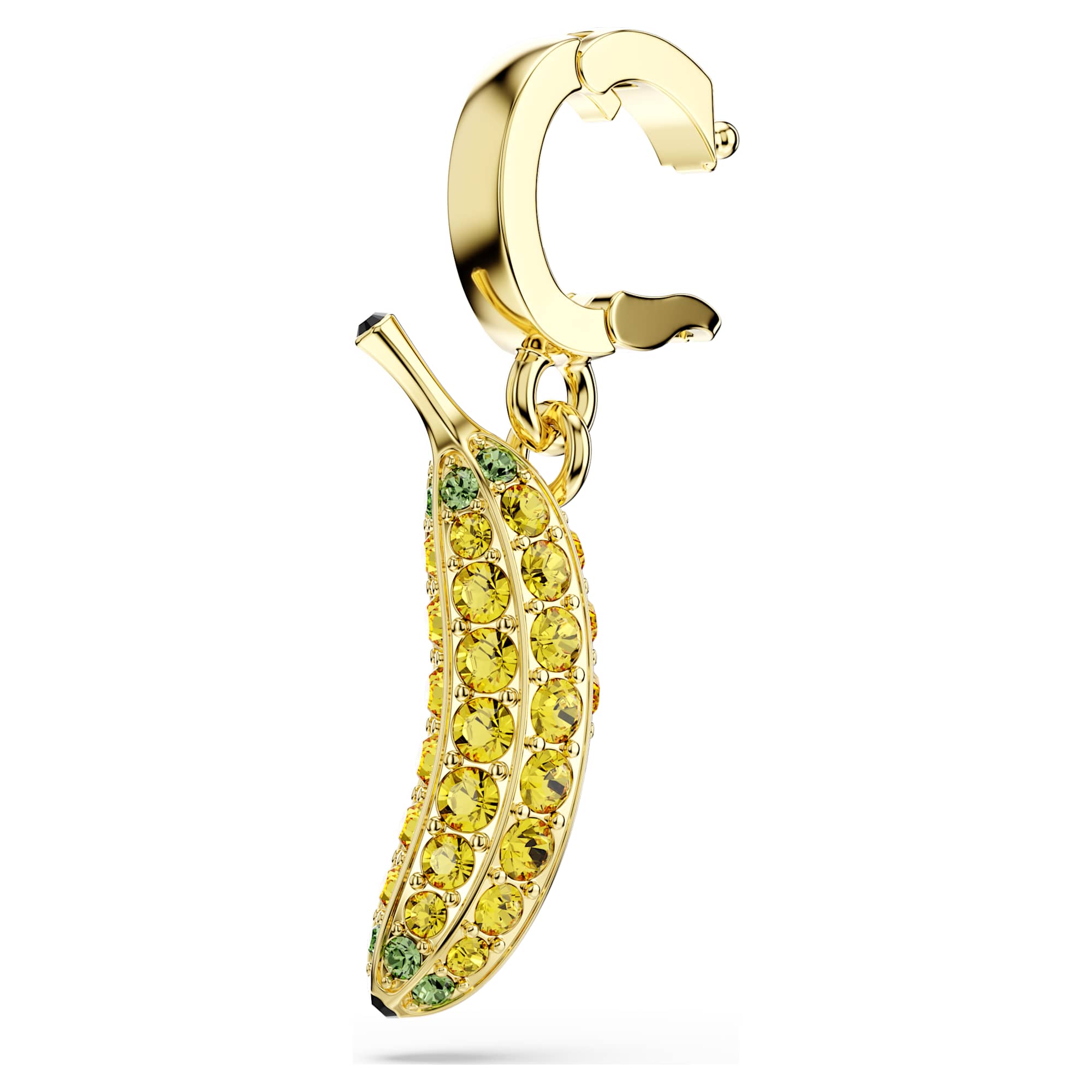 Minions Banana charm Pavé, Yellow, Gold-tone plated - Image 3
