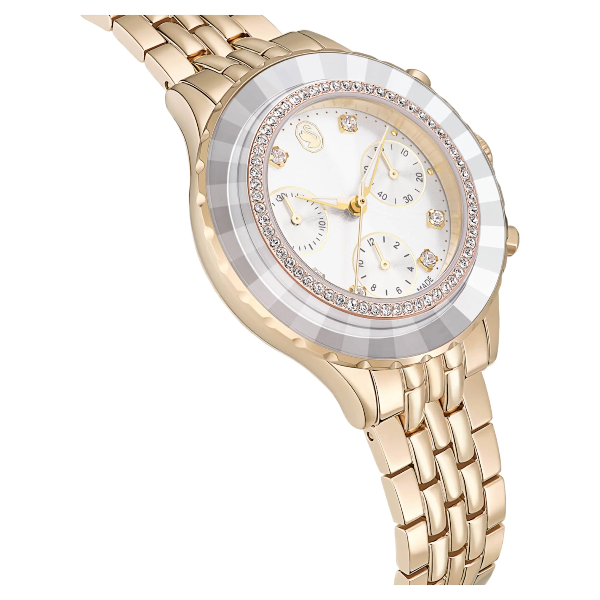 Octea chrono watch Swiss Made, Metal bracelet, Gold tone, Champagne gold-tone finish - Image 6