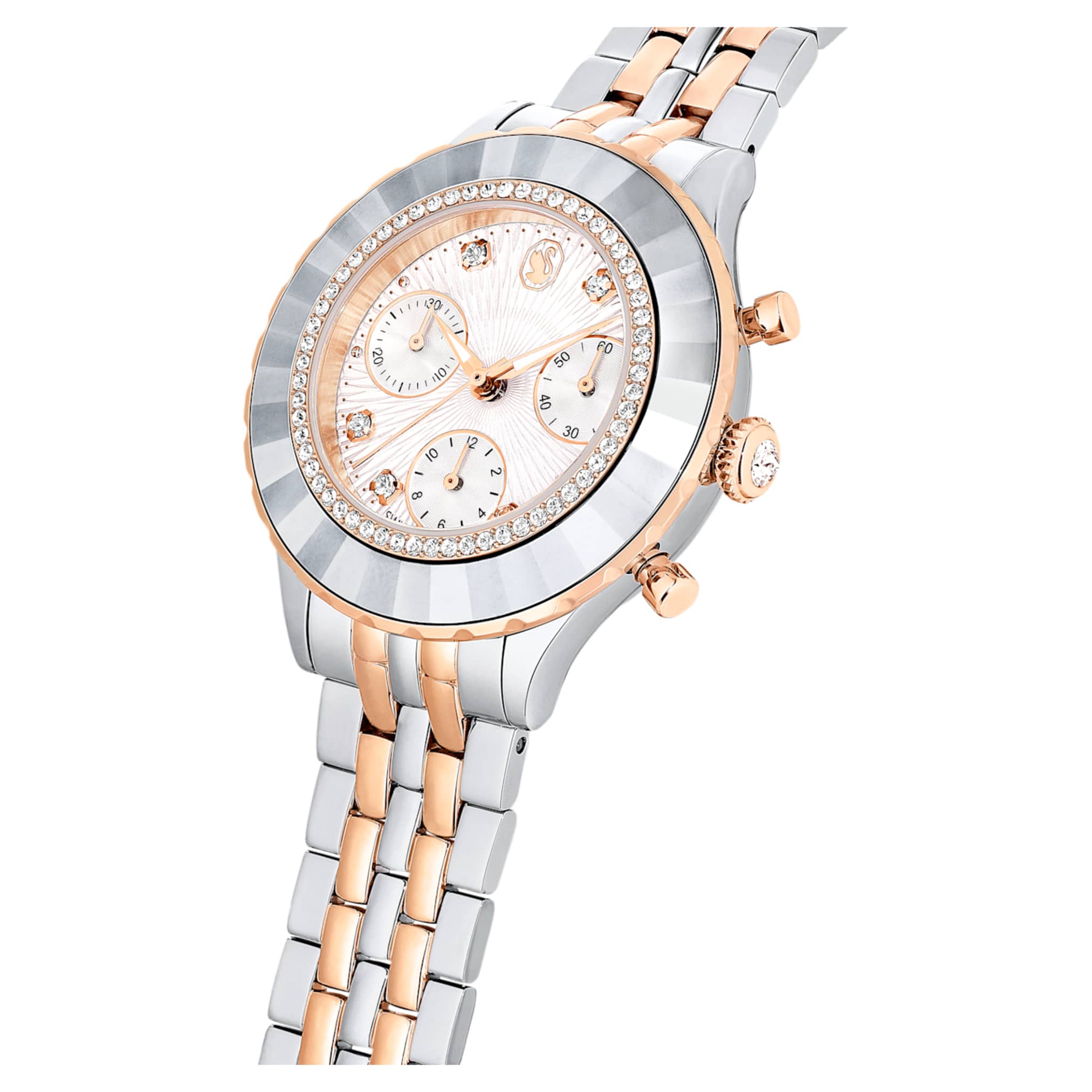 Octea Chrono watch Swiss Made, Metal bracelet, Rose gold tone, Mixed metal finish - Image 3