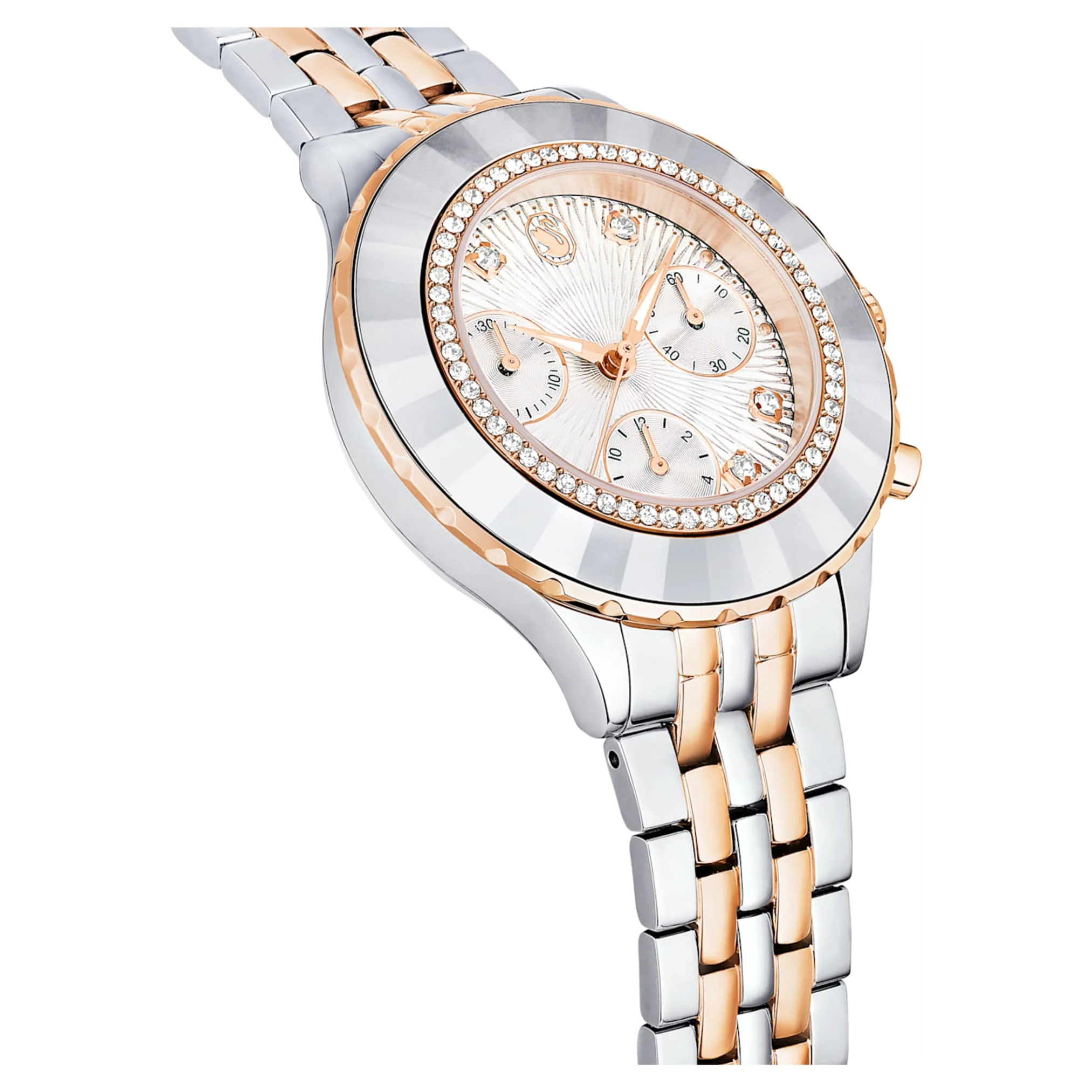 Octea Chrono watch Swiss Made, Metal bracelet, Rose gold tone, Mixed metal finish - Image 4