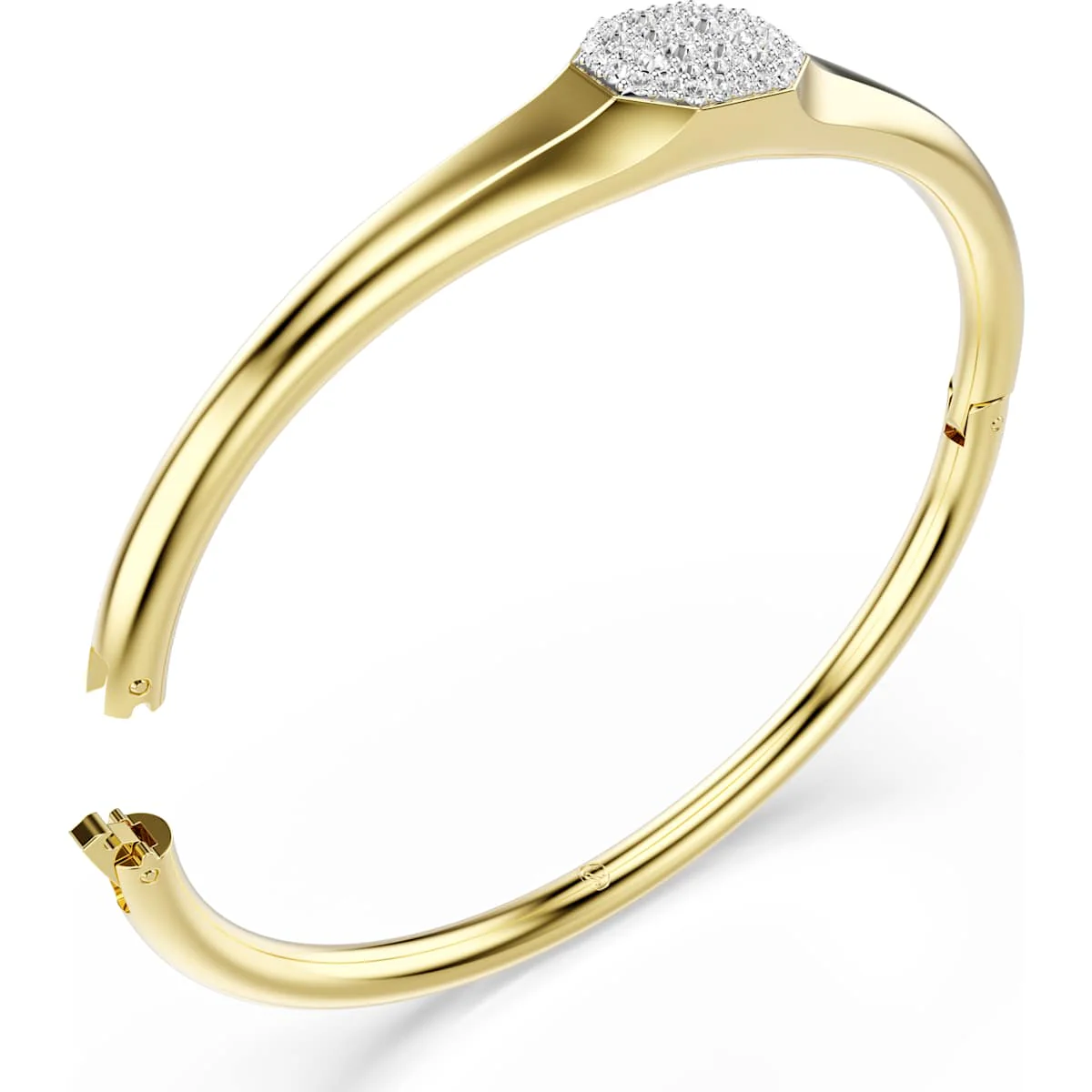 Prev Dextera bangle, Round cut, White, Gold-tone plated - Image 3