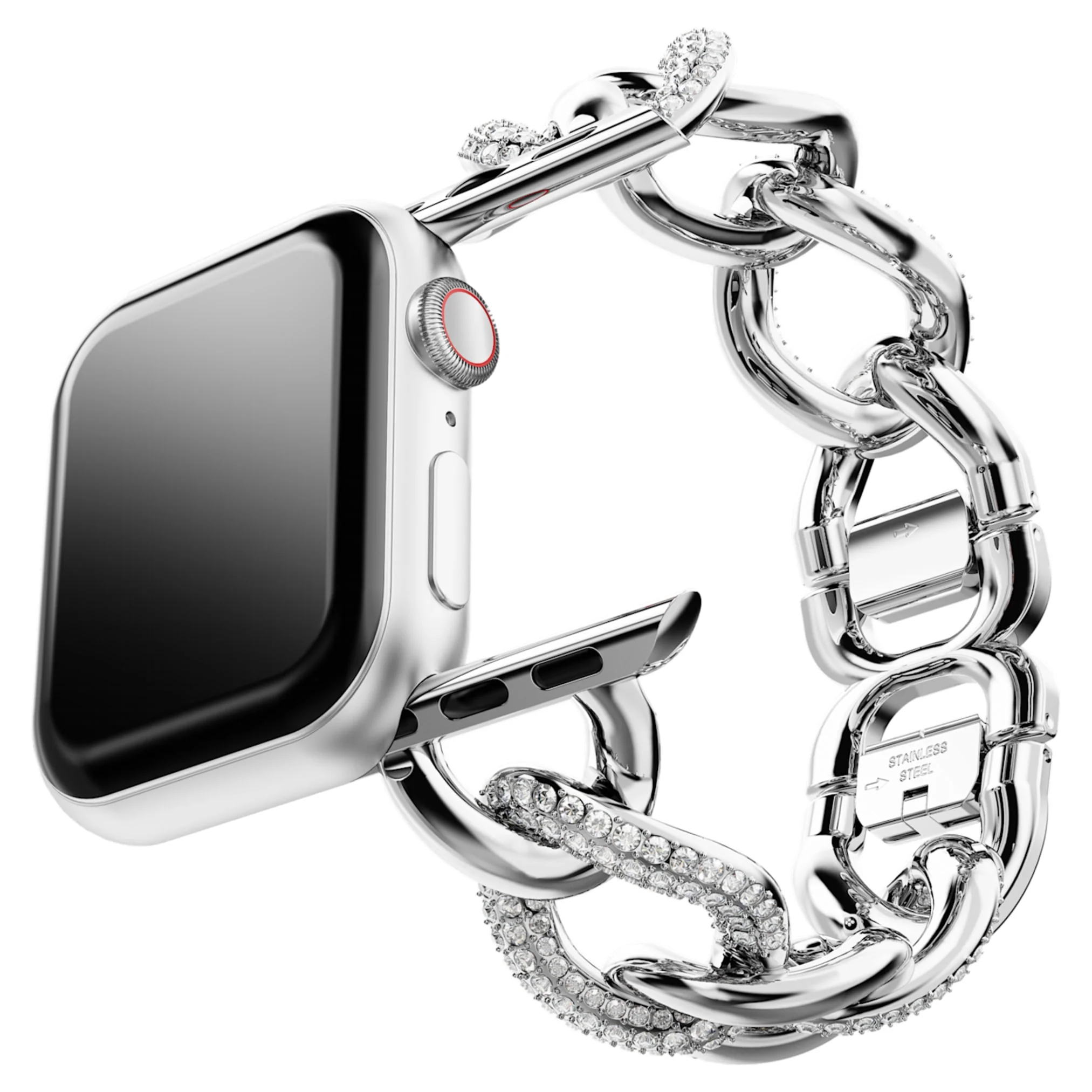 Sparkling chain strap For Apple Watch® 40mm & 41mm, Silver tone, Stainless steel - Image 4