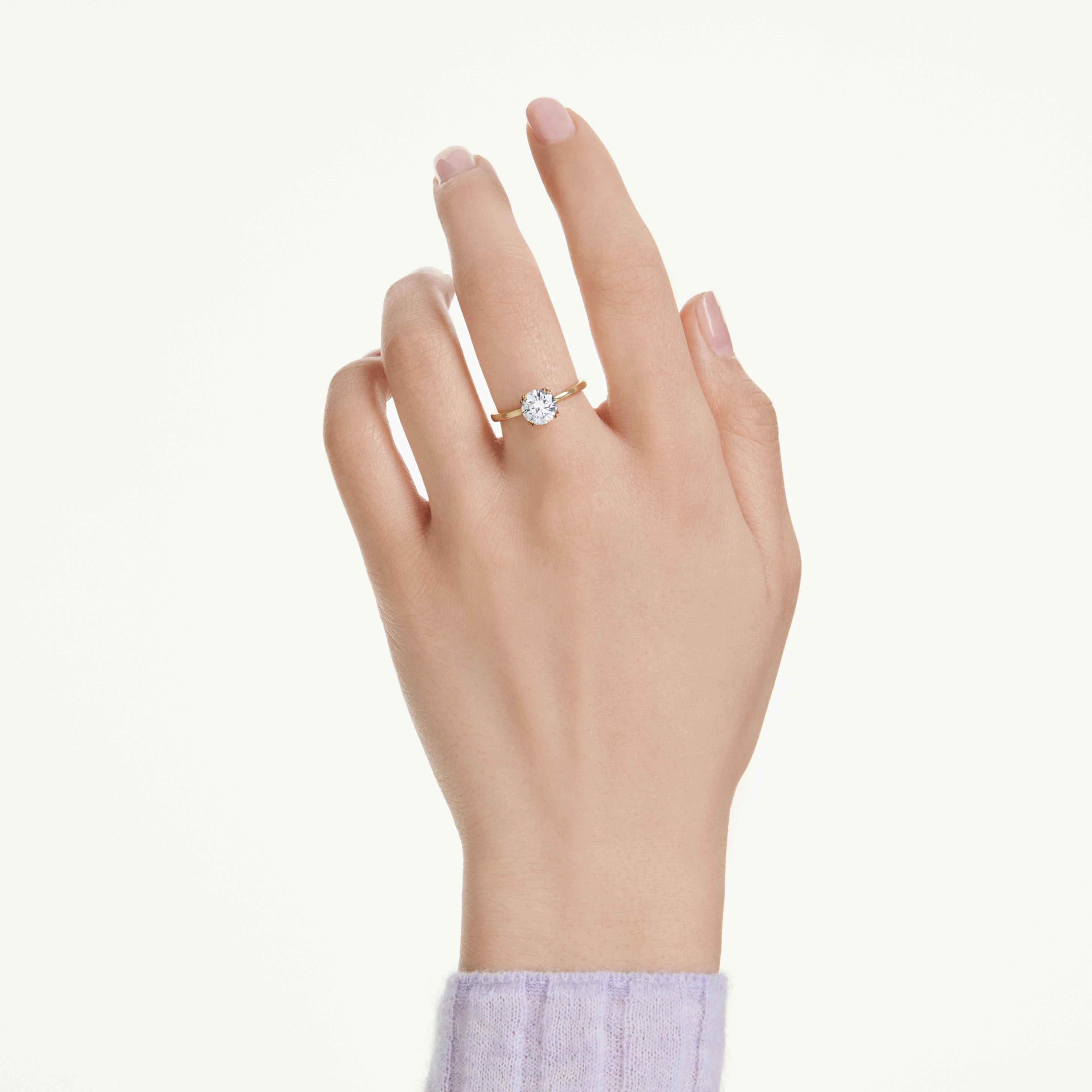 Stilla Attract cocktail ring Round cut, White, Gold-tone plated - Image 5