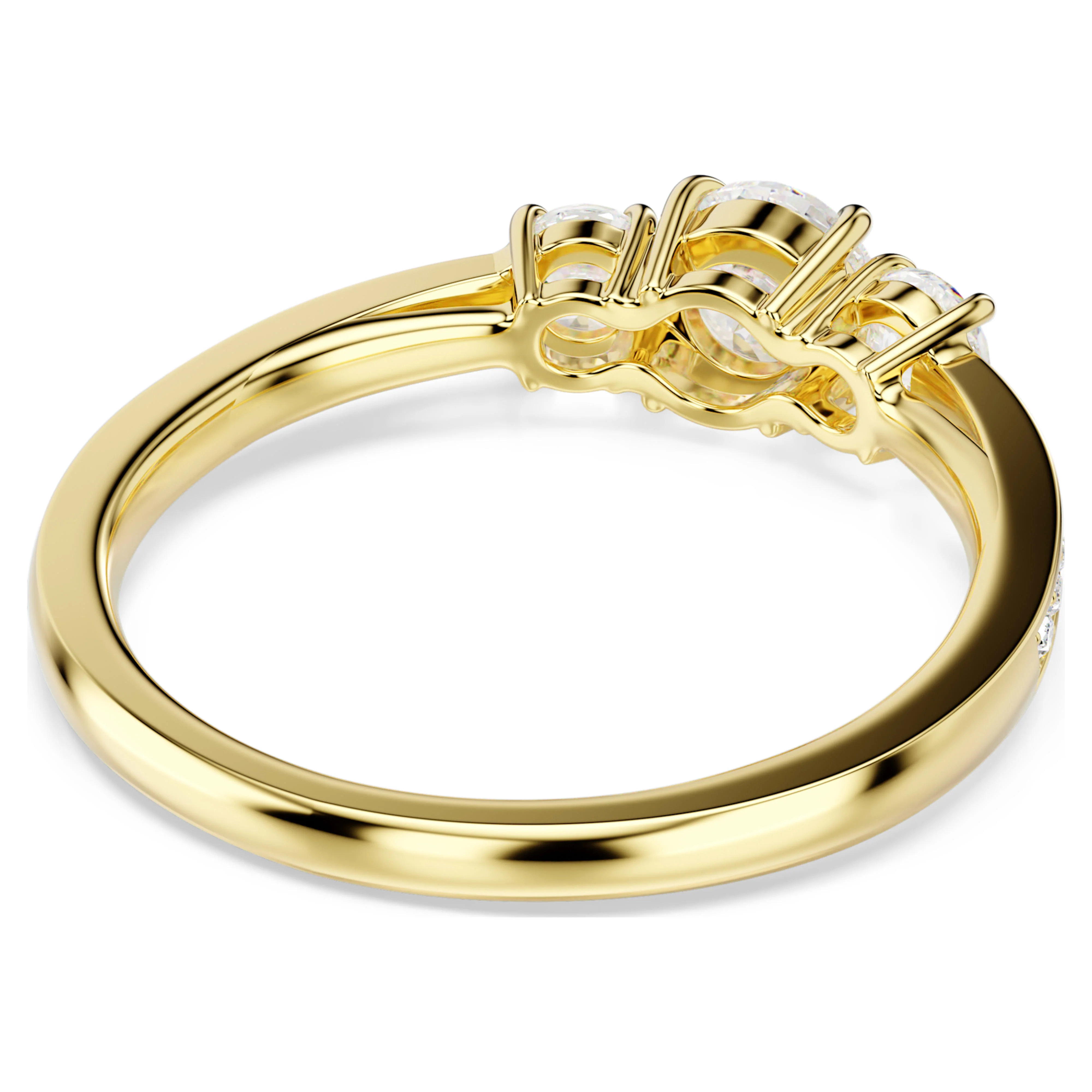 Stilla Attract ring Round cut, White, Gold-tone plated - Image 4