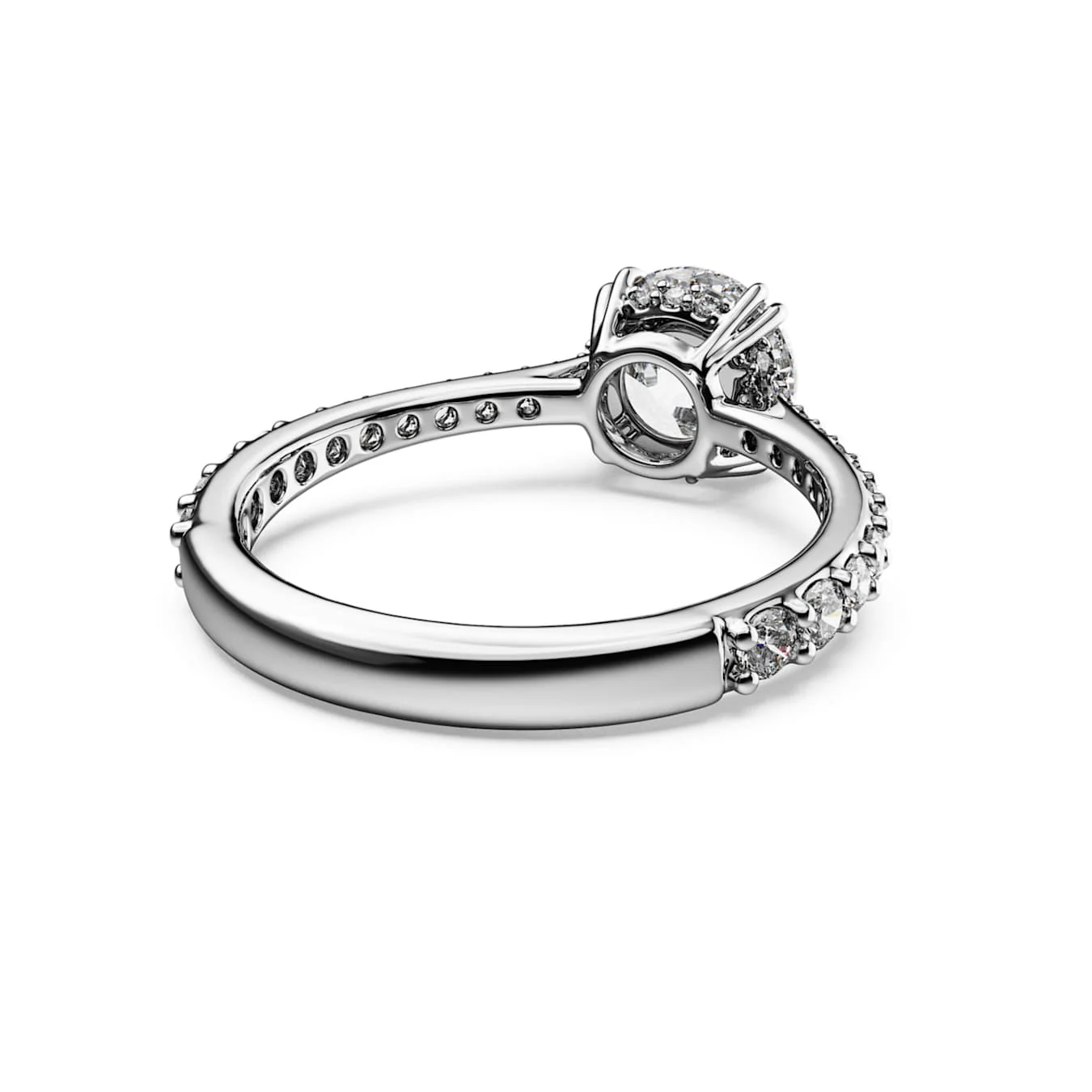 Stilla cocktail ring Round cut, Pavé, White, Silver-tone finish - Image 4