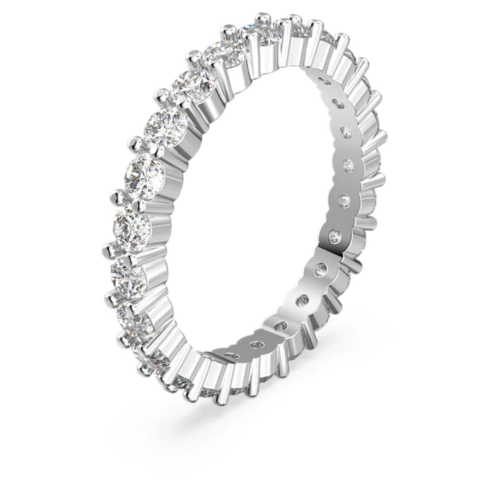 Stilla ring Set (2), Round cut, White, Rhodium plated - Image 3