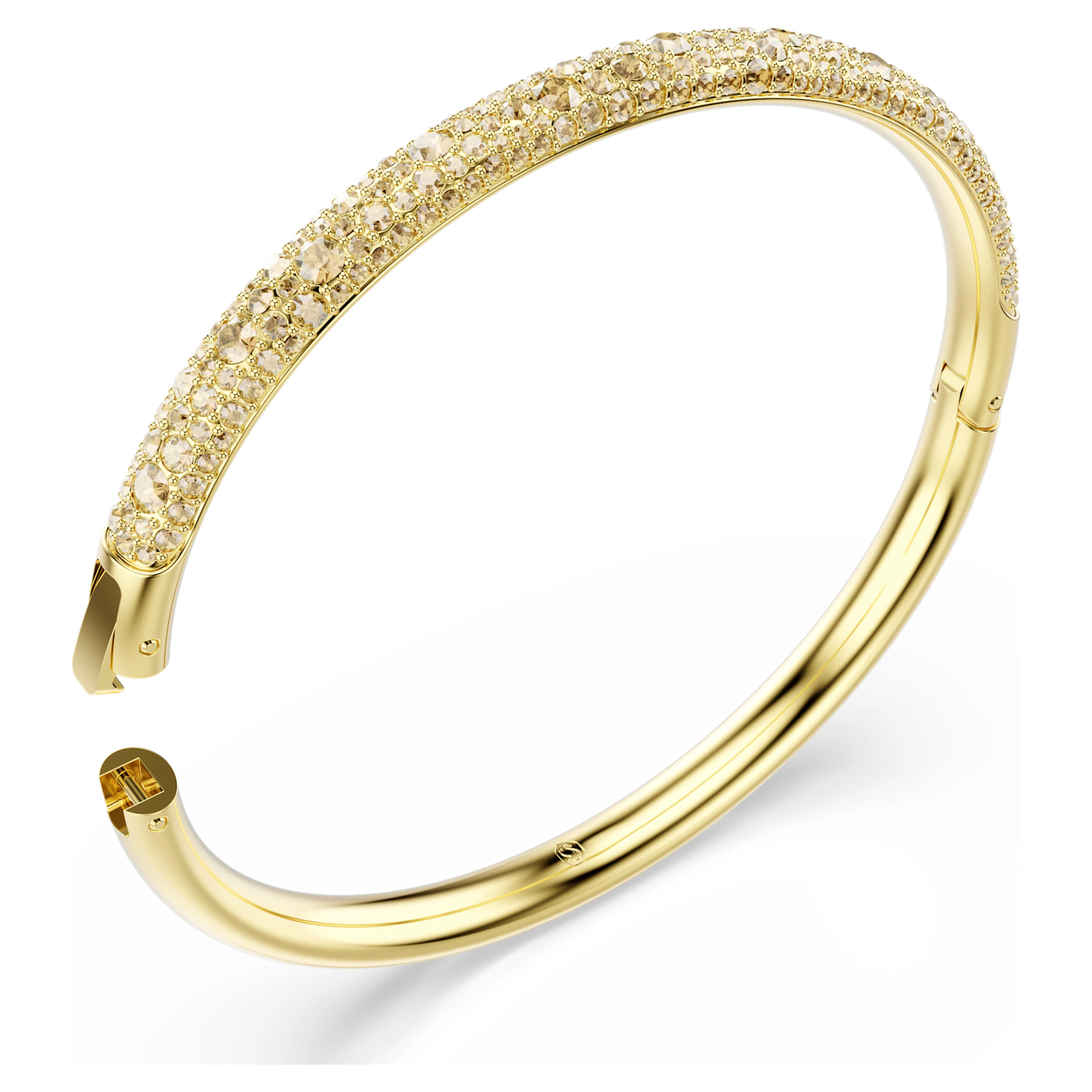 Sublima bangle Snow pavé, White, Gold-tone plated - Image 3