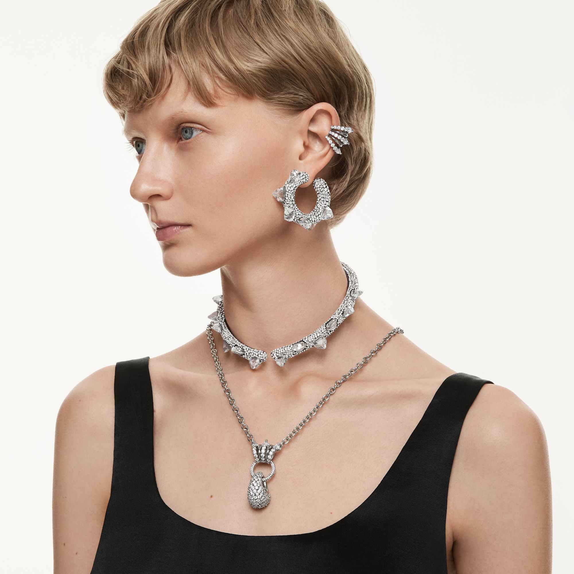 Sublima choker White, Ruthenium plated - Image 7