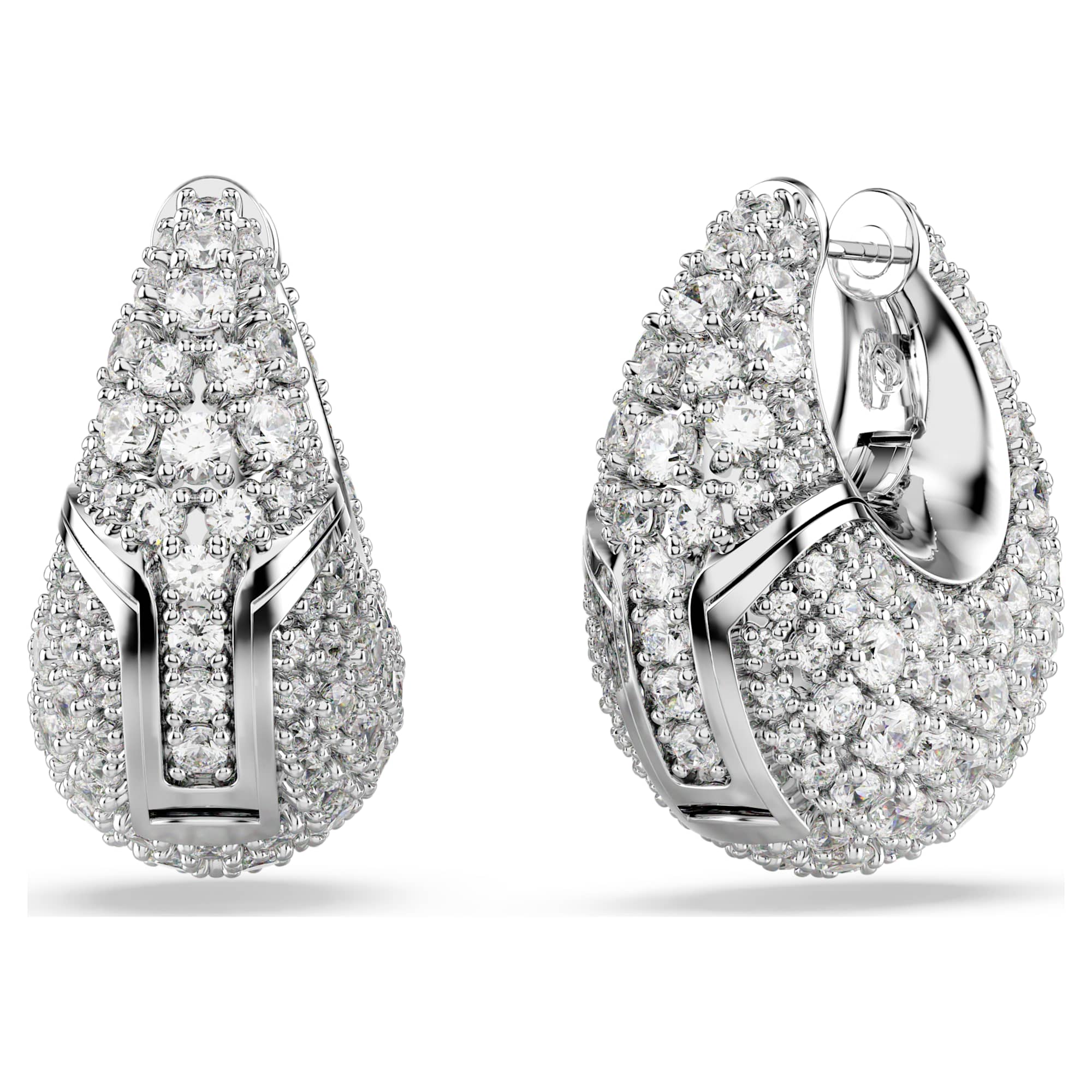 Sublima earrings Large, White, Rhodium plated - Image 4