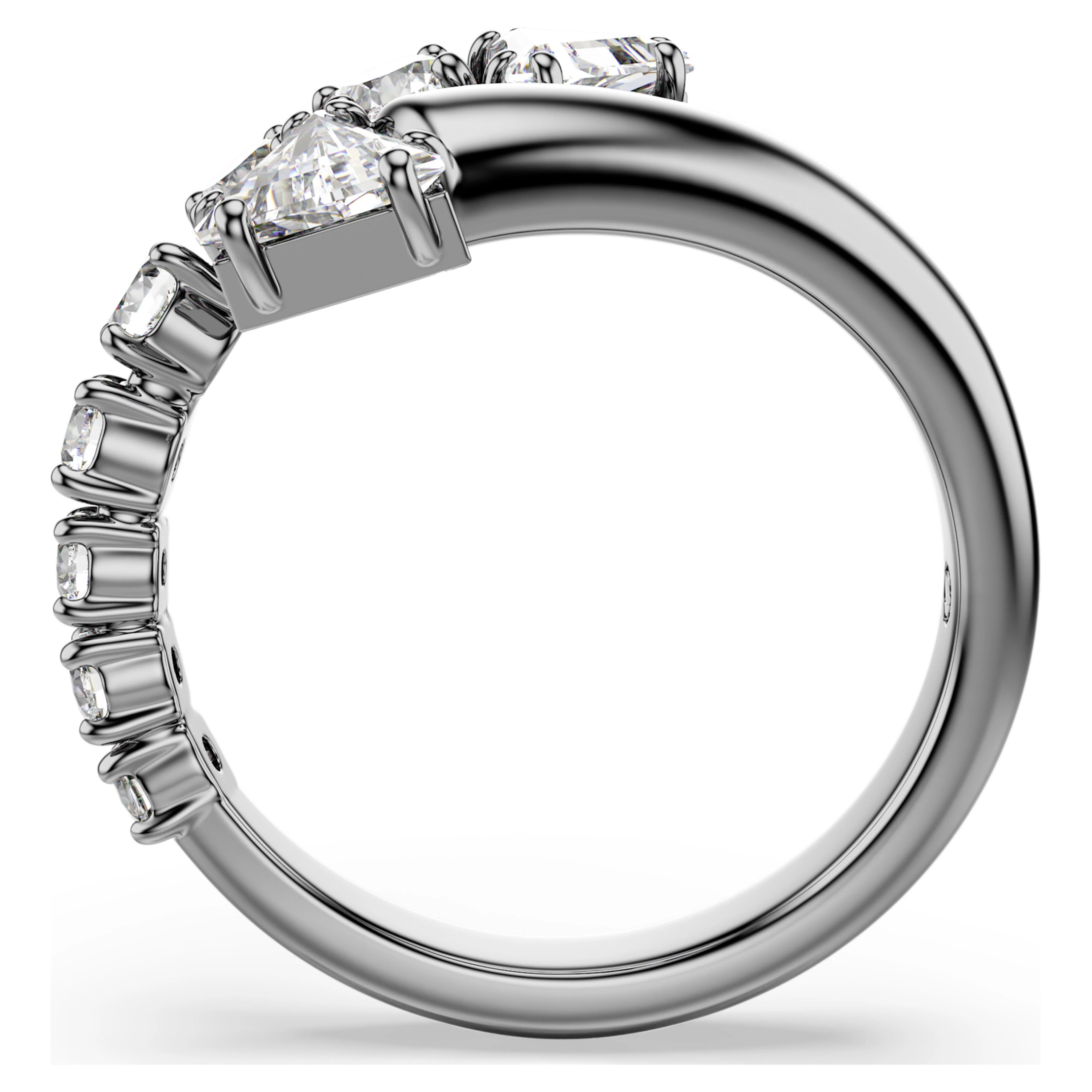 Sublima open ring Mixed cuts, White, Ruthenium plated - Image 3