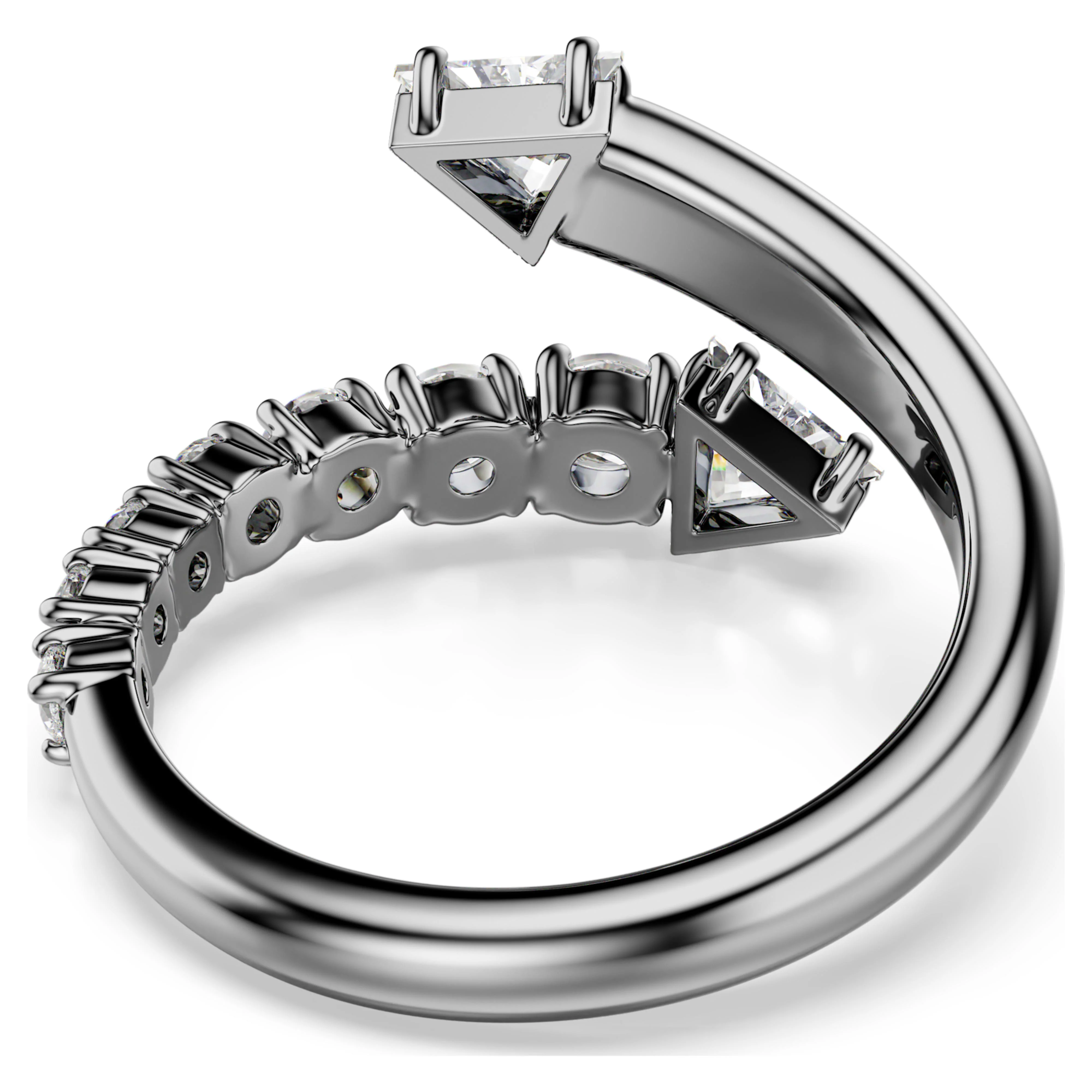 Sublima open ring Mixed cuts, White, Ruthenium plated - Image 4