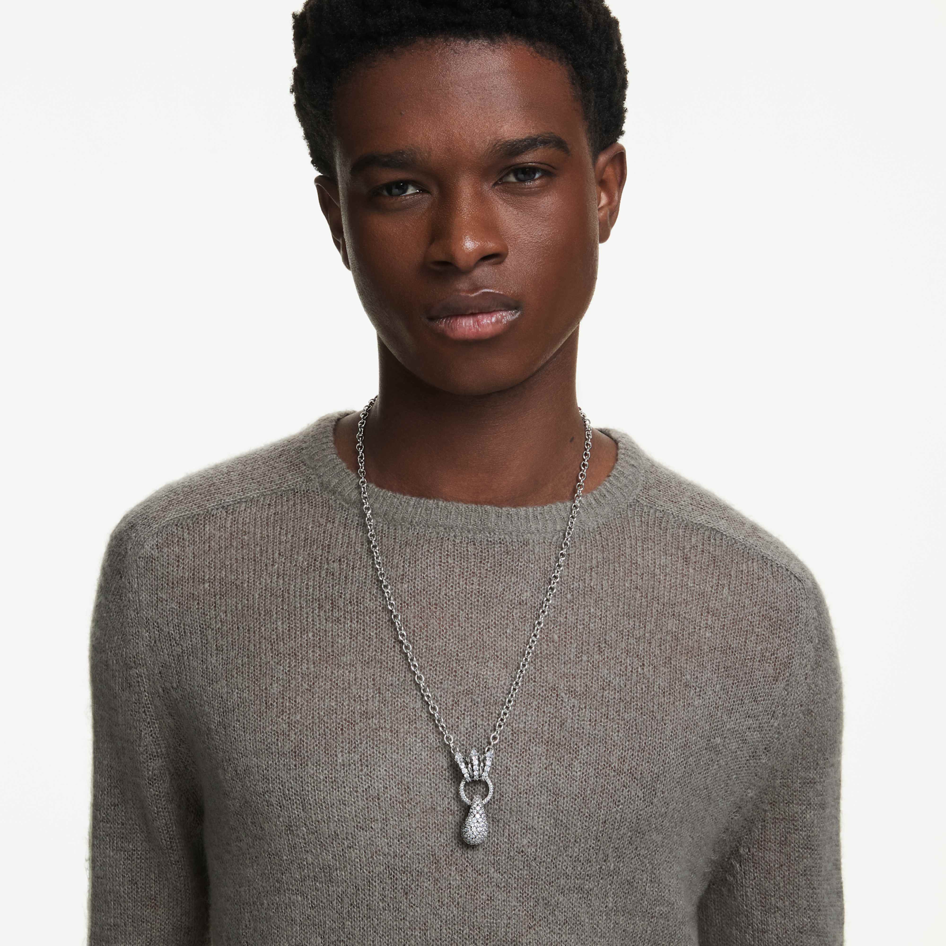 Sublima pendant Mixed cuts, White, Ruthenium plated - Image 6