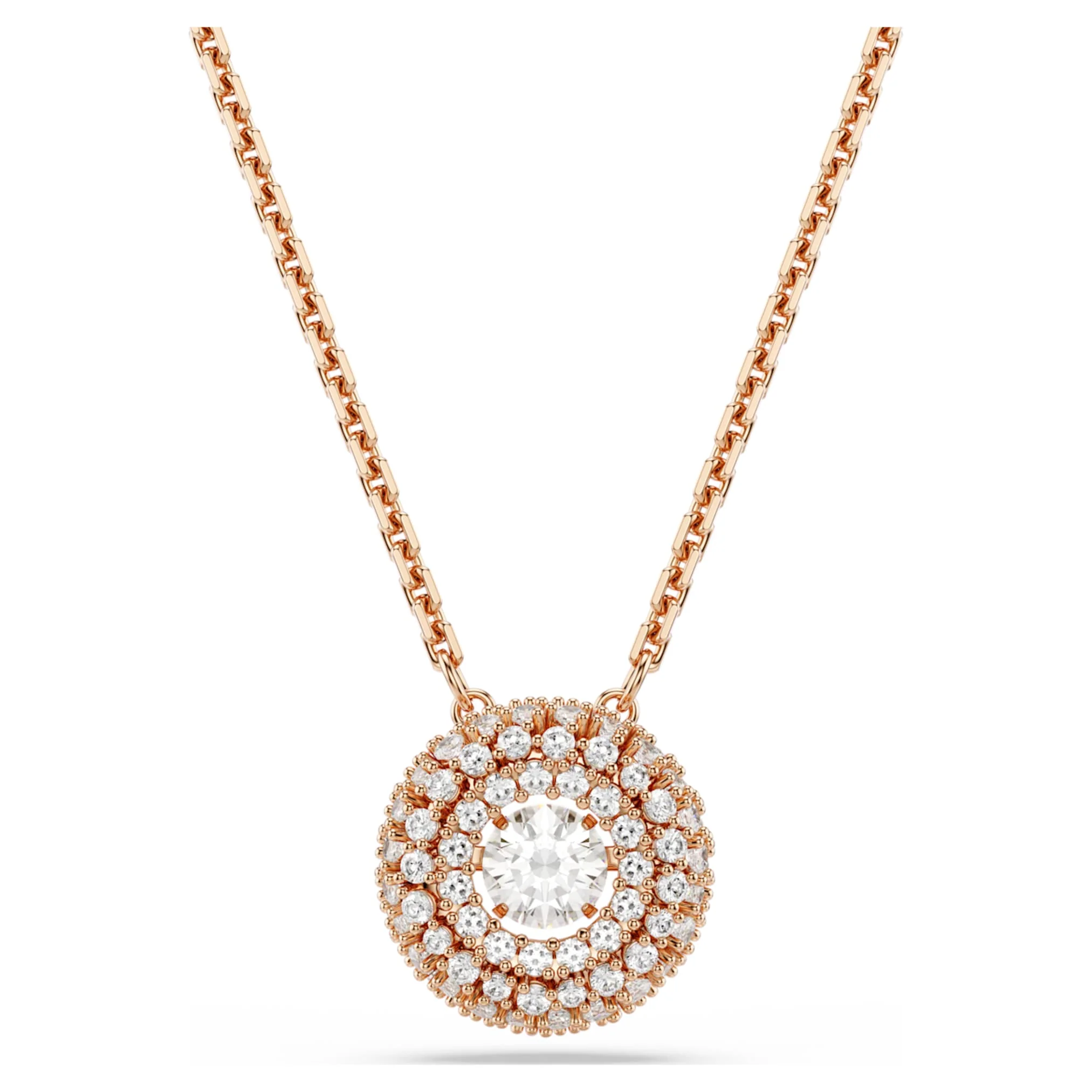 Sublima pendant Round cut, White, 18K rose gold finish