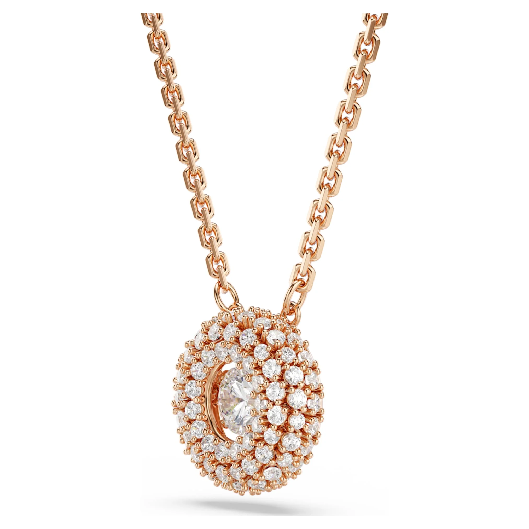 Sublima pendant Round cut, White, 18K rose gold finish - Image 3