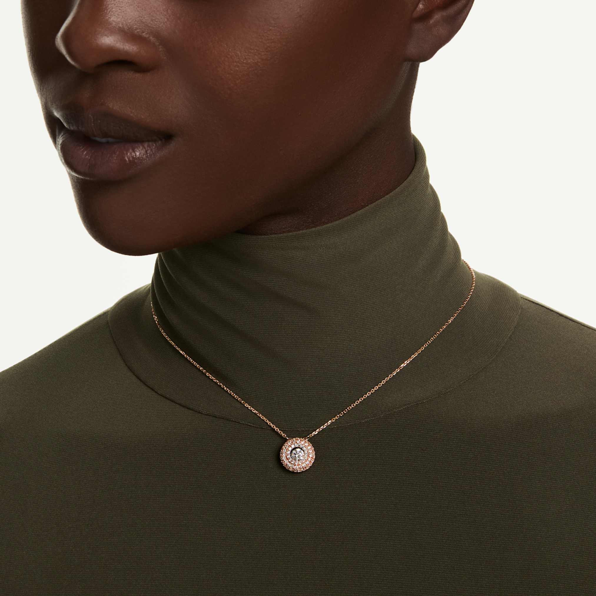 Sublima pendant Round cut, White, 18K rose gold finish - Image 6