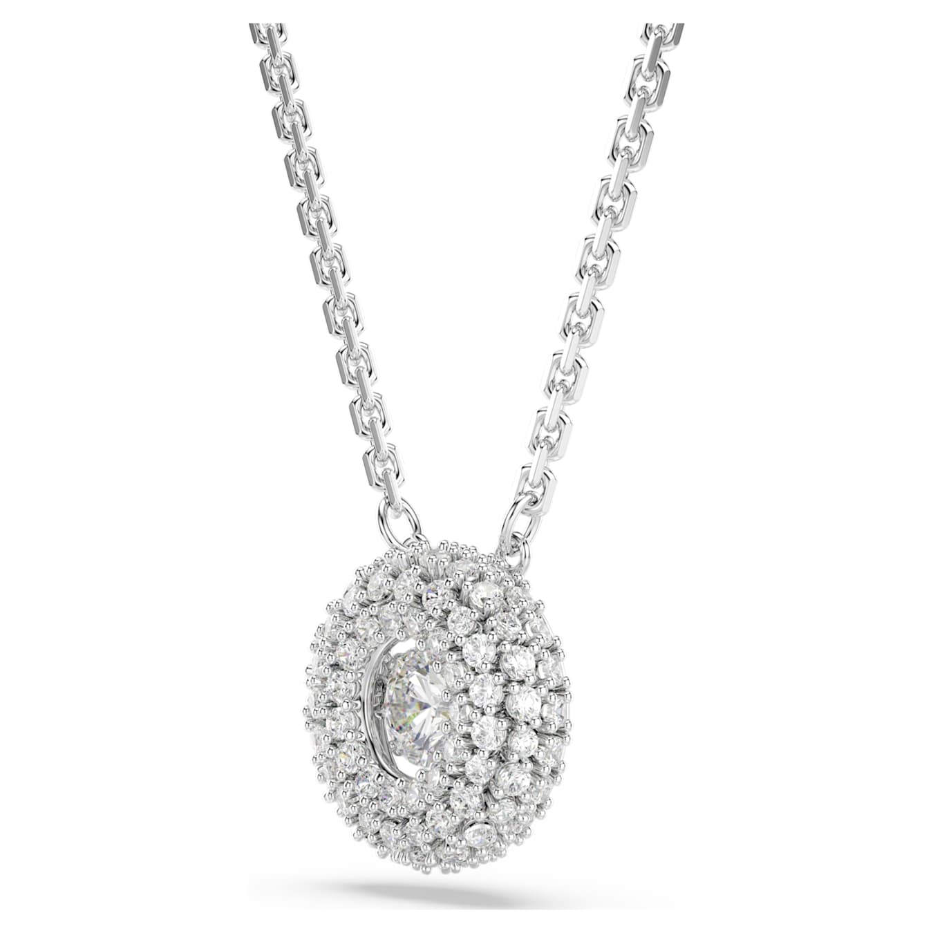 Sublima pendant Round cut, White, Rhodium plated - Image 3