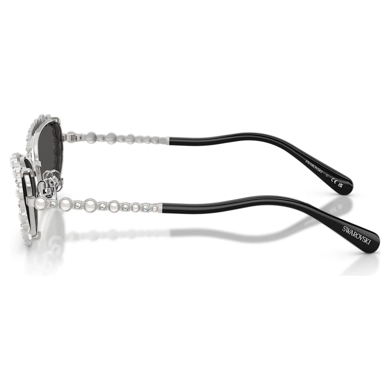 Sunglasses Oval shape, 2 in 1 clip-on, SK7044, Silver tone - Image 3