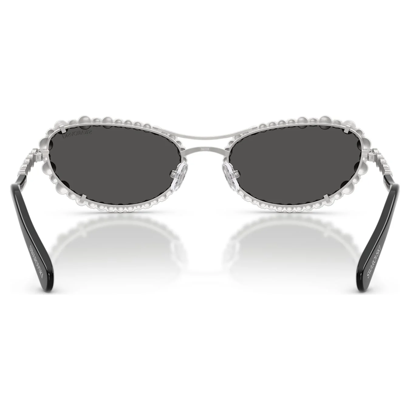 Sunglasses Oval shape, 2 in 1 clip-on, SK7044, Silver tone - Image 5