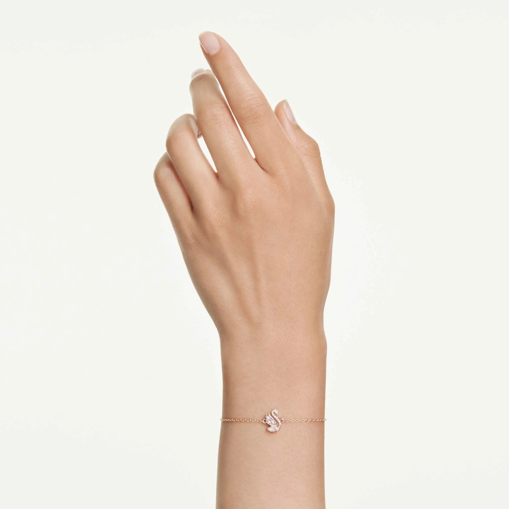 Swan bracelet Mixed cuts, Swan, White, Rose gold-tone plated - Image 6