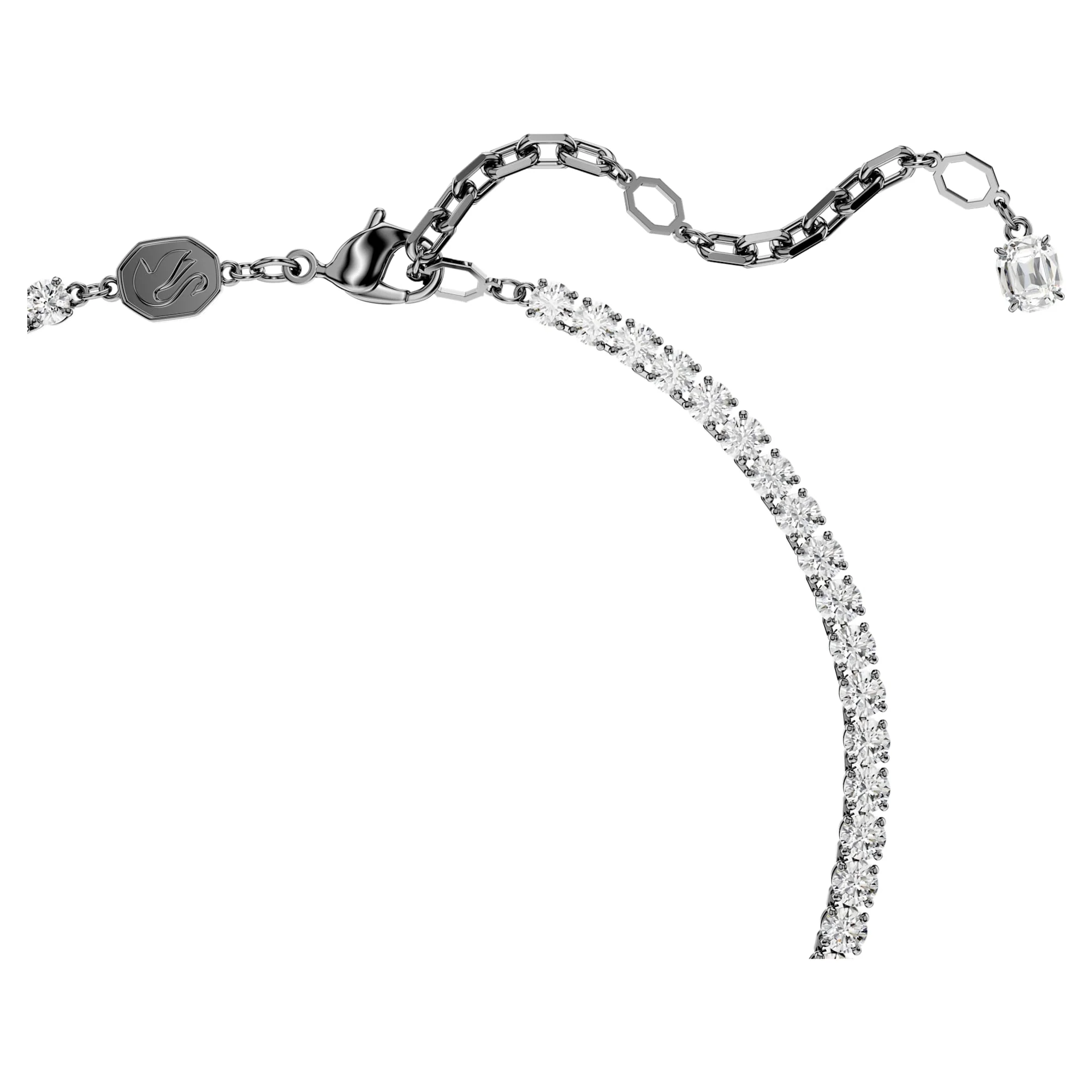 Swan pendant and brooch Swan, White, Ruthenium plated - Image 4