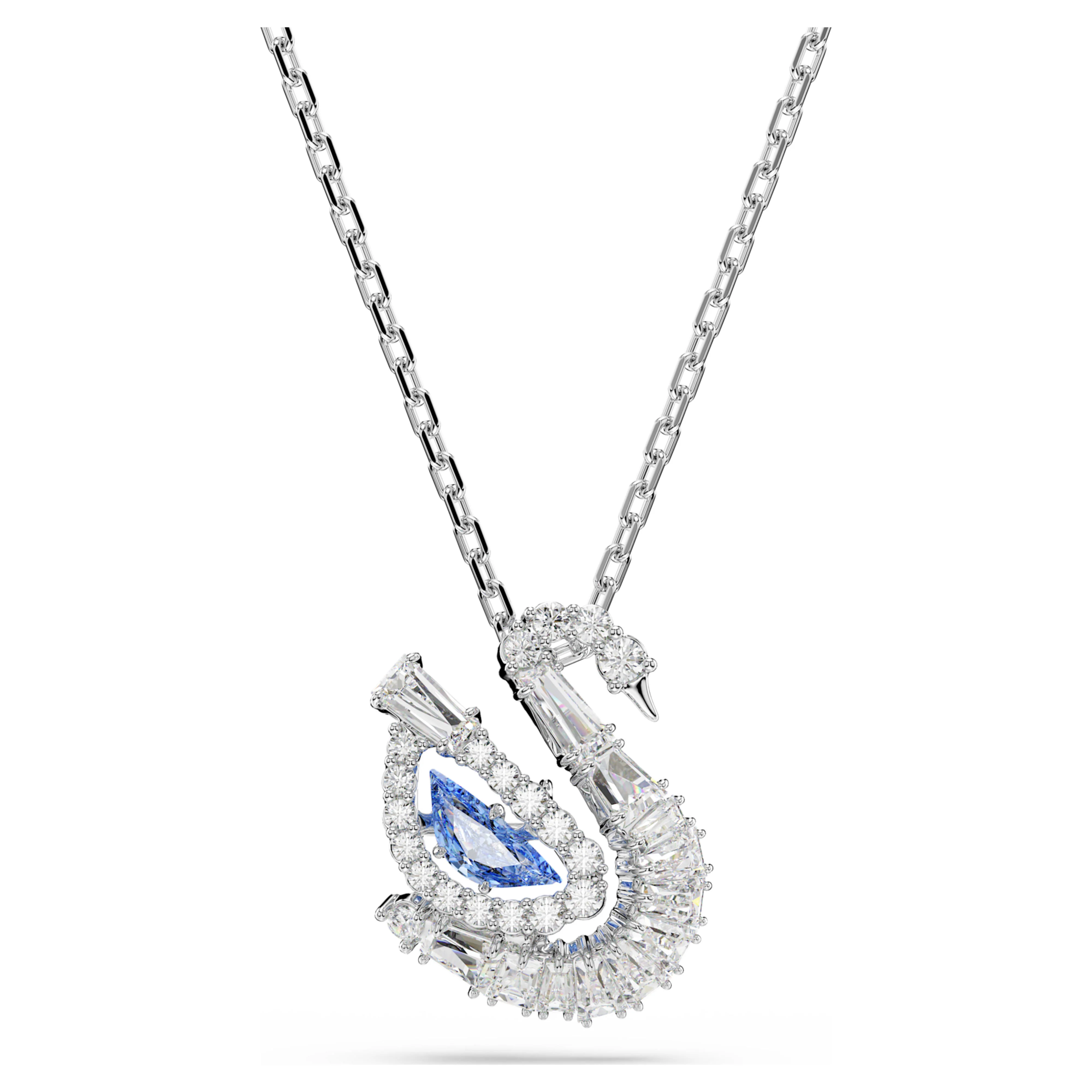 Swan pendant Mixed cuts, Swan, Blue