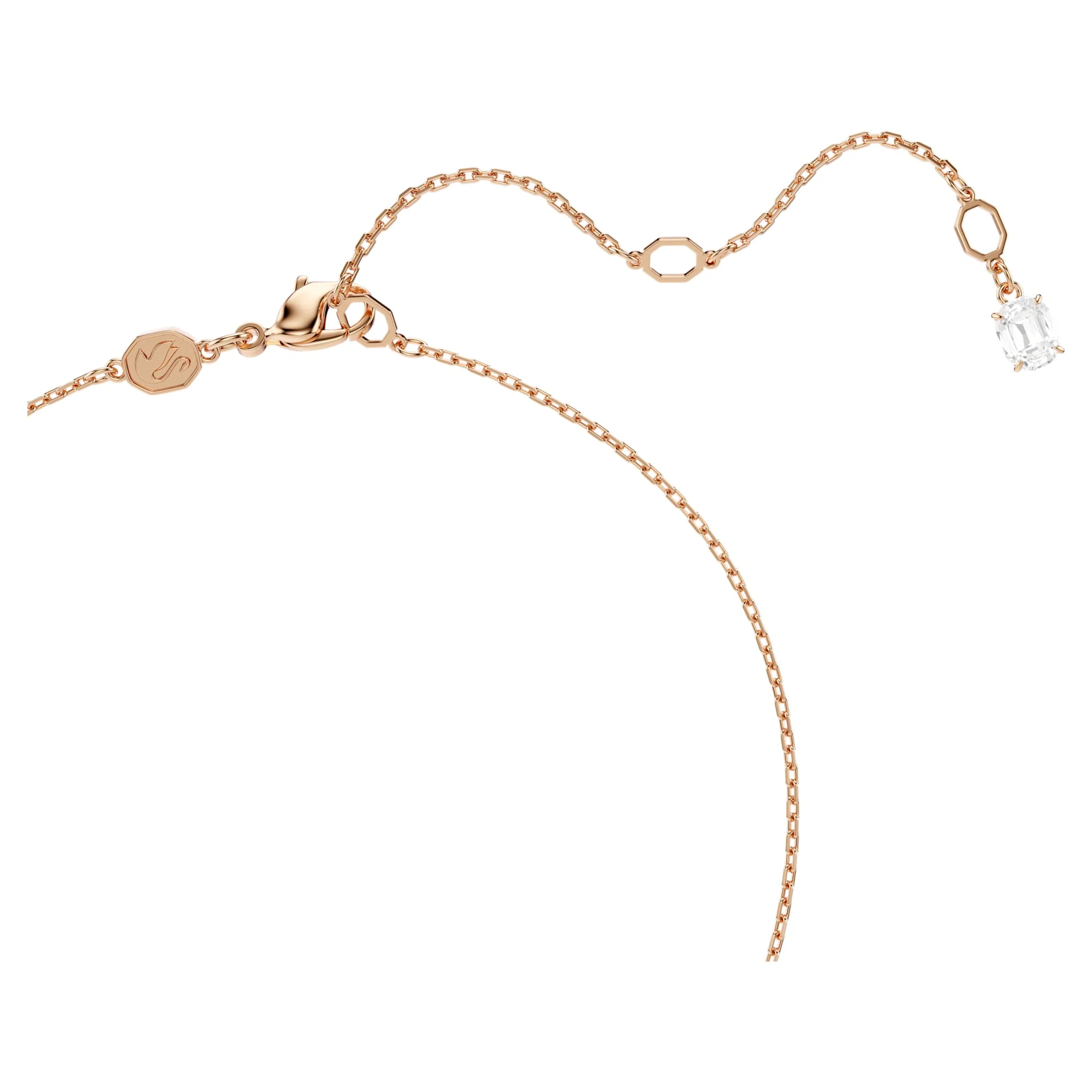 Swan pendant Mixed cuts, Swan, Pink, 18K rose gold finish - Image 4