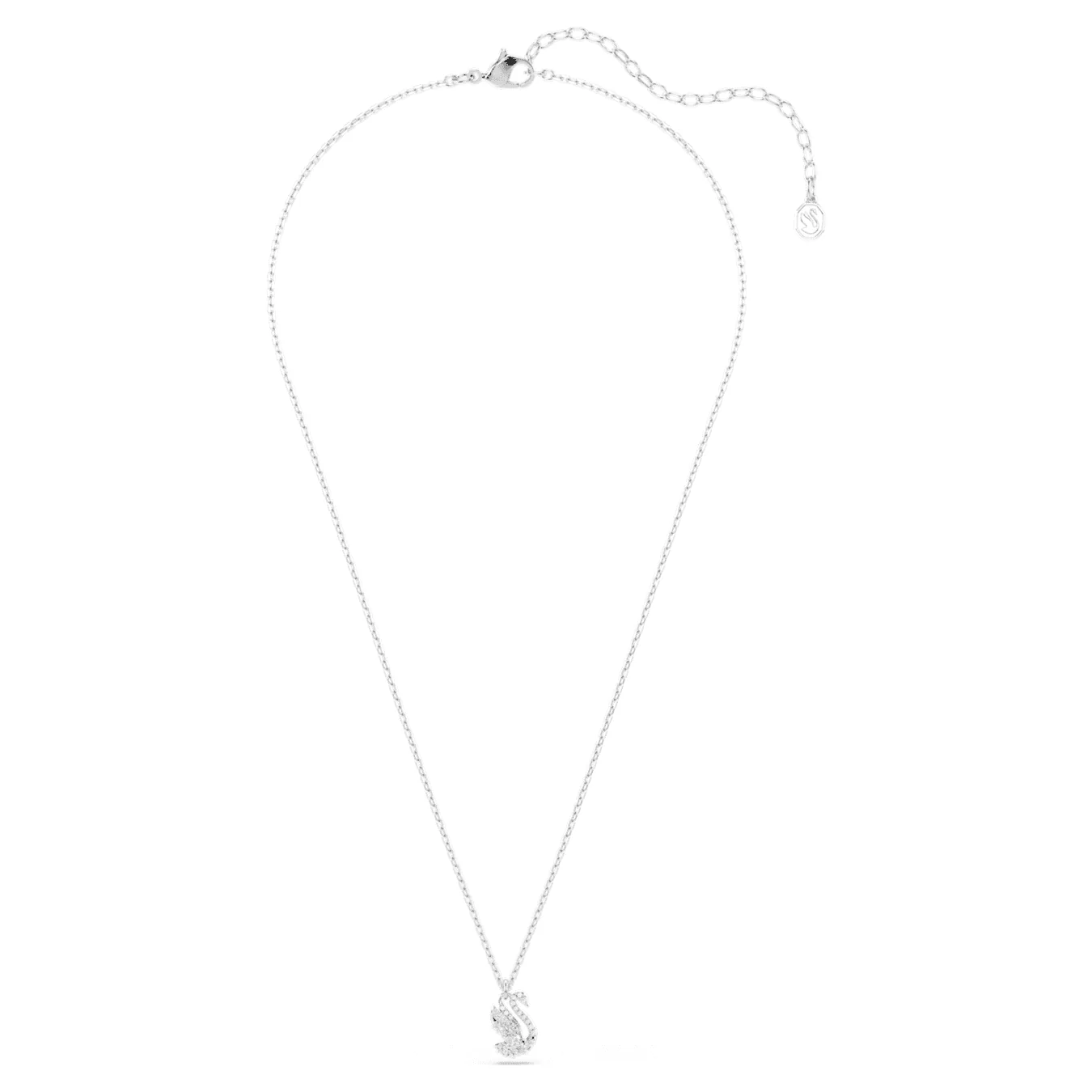 Swan pendant Mixed cuts, Swan, White, Rhodium plated - Image 2