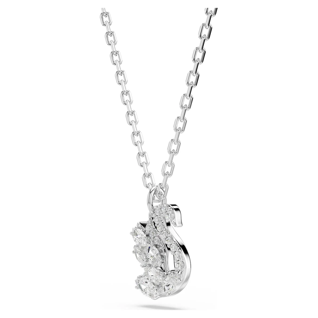 Swan pendant Mixed cuts, Swan, White, Rhodium plated - Image 3