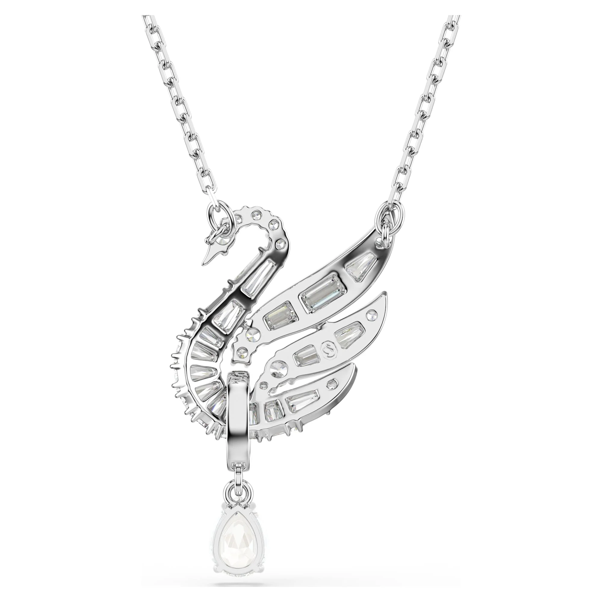 Swan pendant Swan, White, Rhodium plated - Image 5