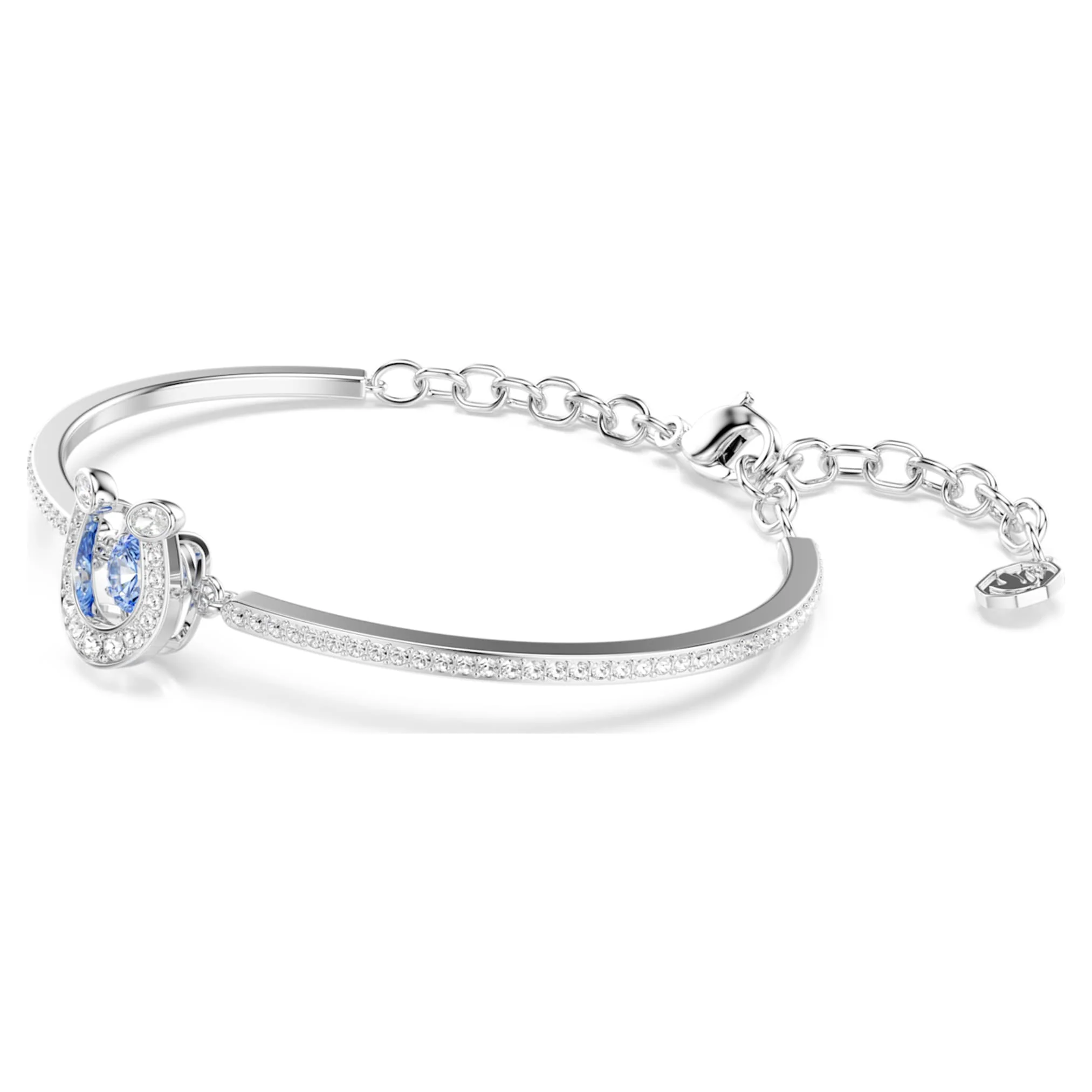 Symbolica bangle Round cut, Pavé, Horse shoe, Blue, Rhodium plated - Image 2