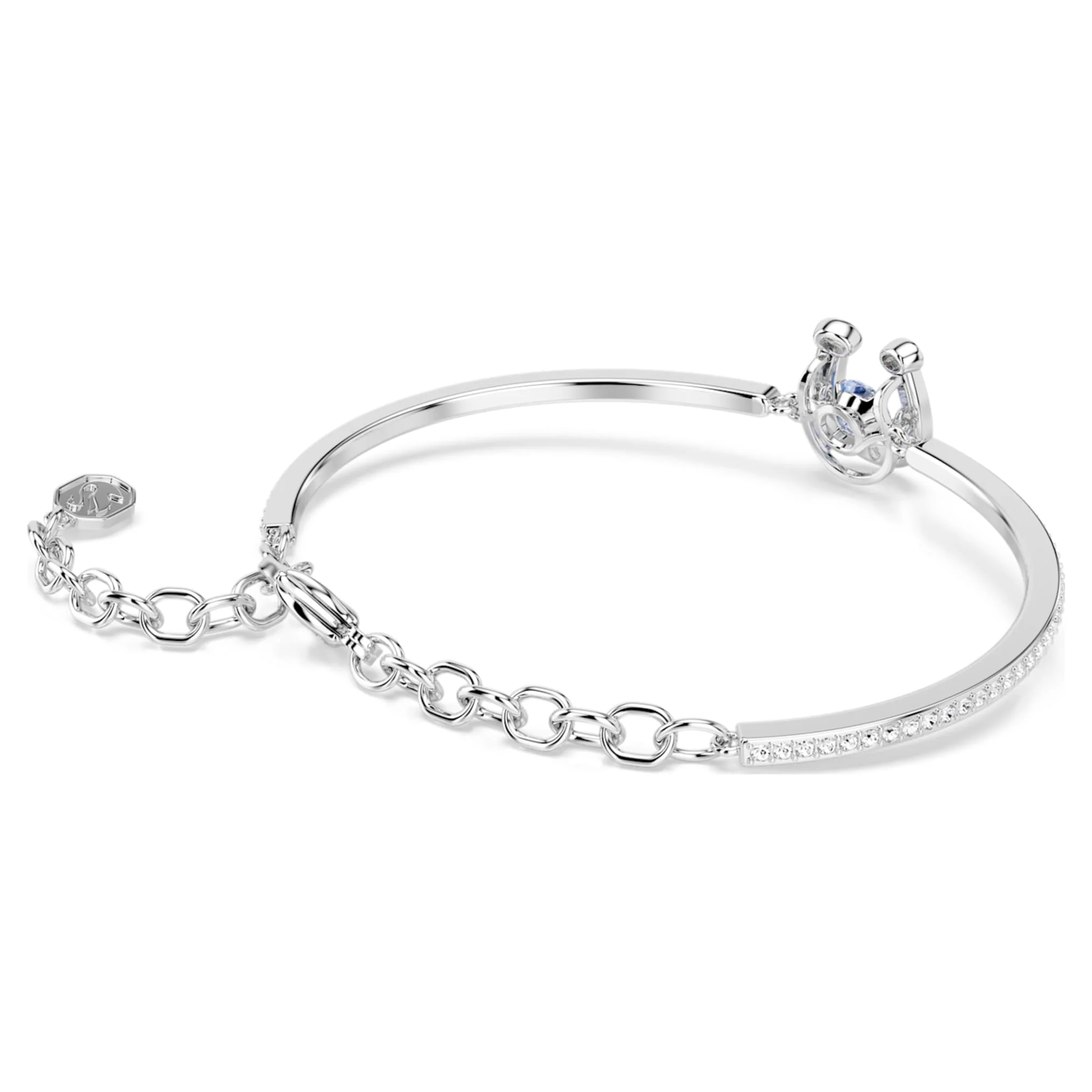 Symbolica bangle Round cut, Pavé, Horse shoe, Blue, Rhodium plated - Image 5