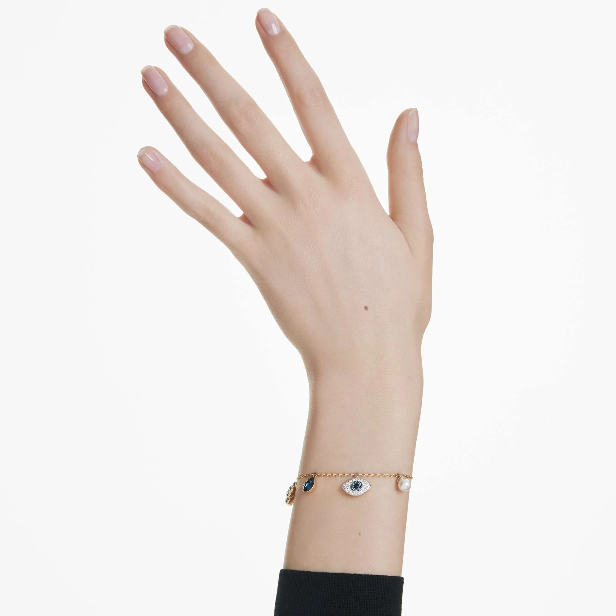 Symbolica bracelet Clover, evil eye and horseshoe, Blue, Gold-tone plated - Image 5