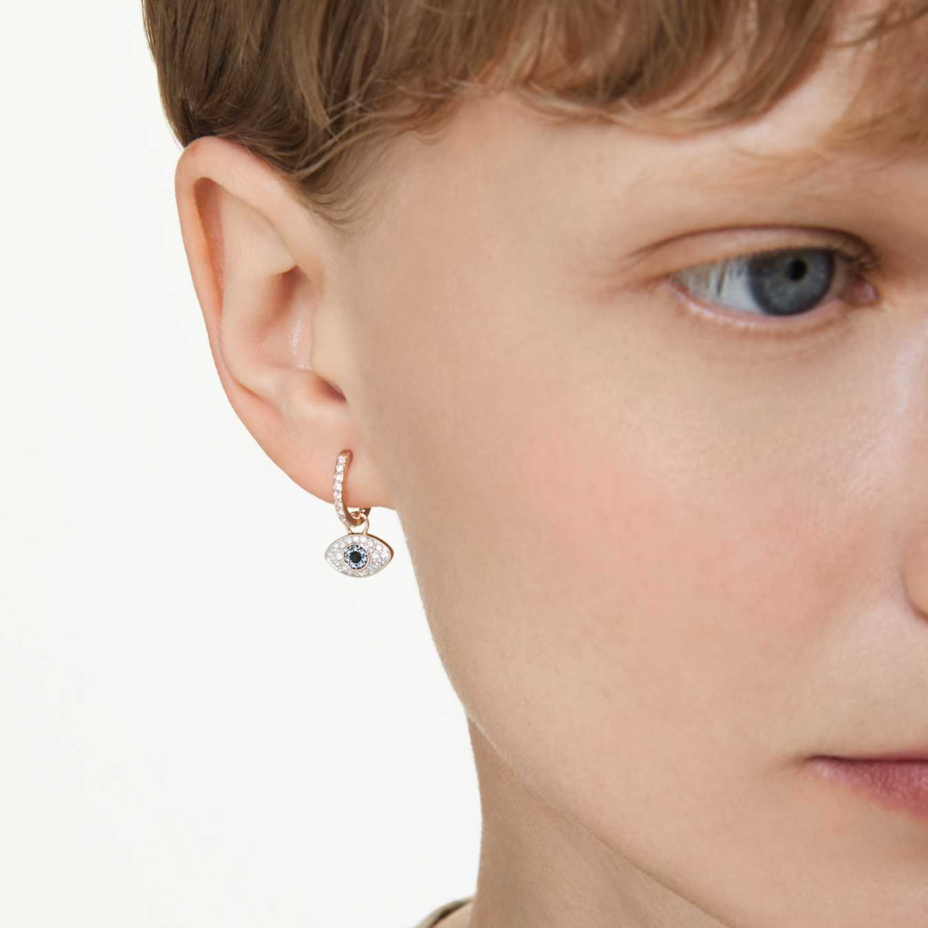 Symbolica drop earrings Eye, Multicolored, Rose gold-tone plated - Image 5