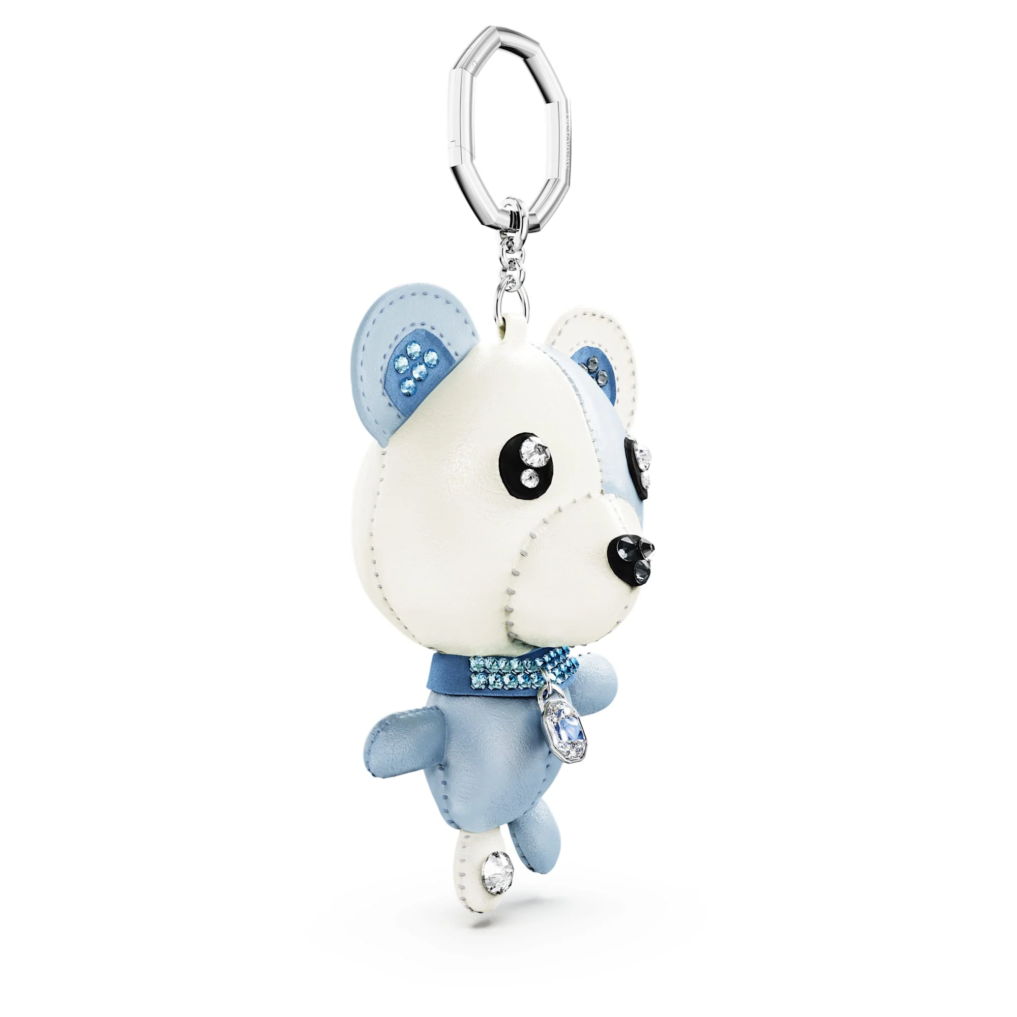 Teddy bag charm Bear, Blue, Rhodium plated - Image 3