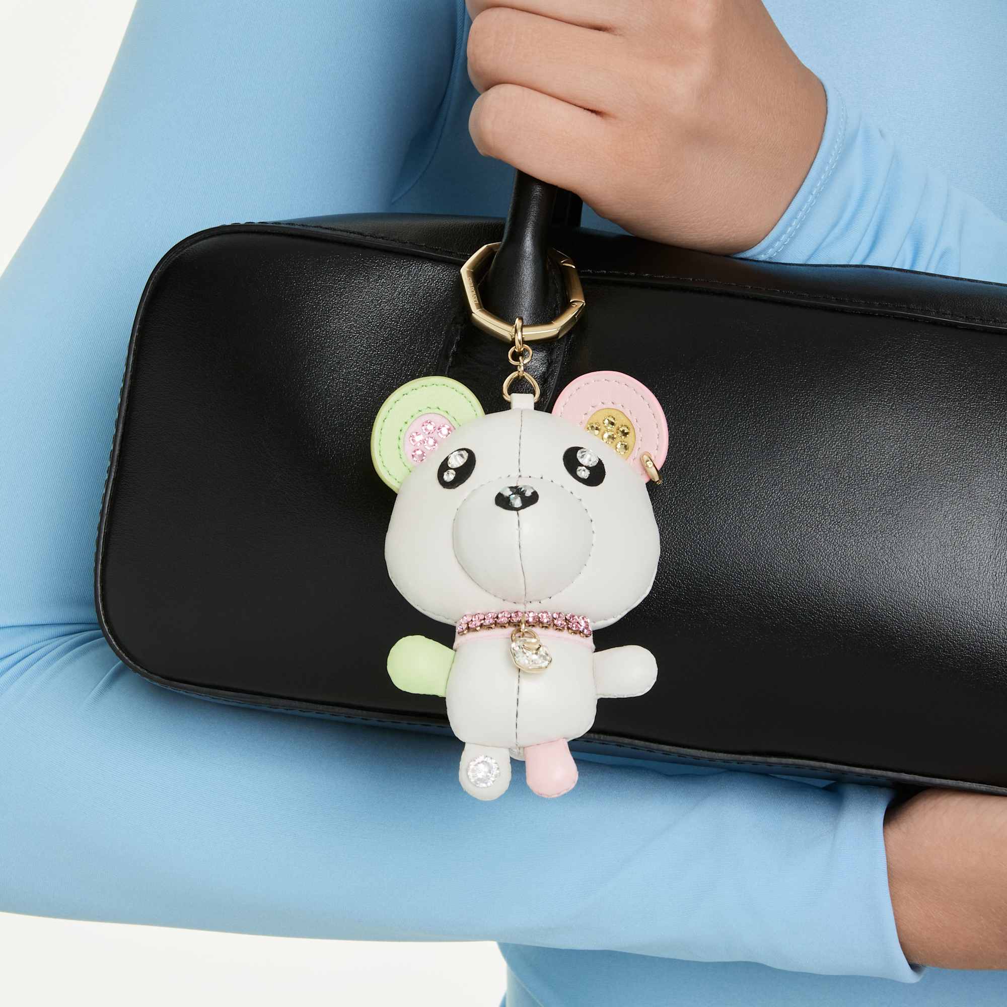 Teddy bag charm Bear, Multicolored, Gold-tone plated - Image 6