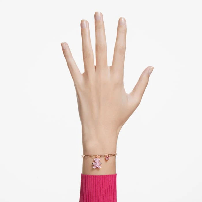 Teddy bracelet Pink, Rose gold-tone plated - Image 4