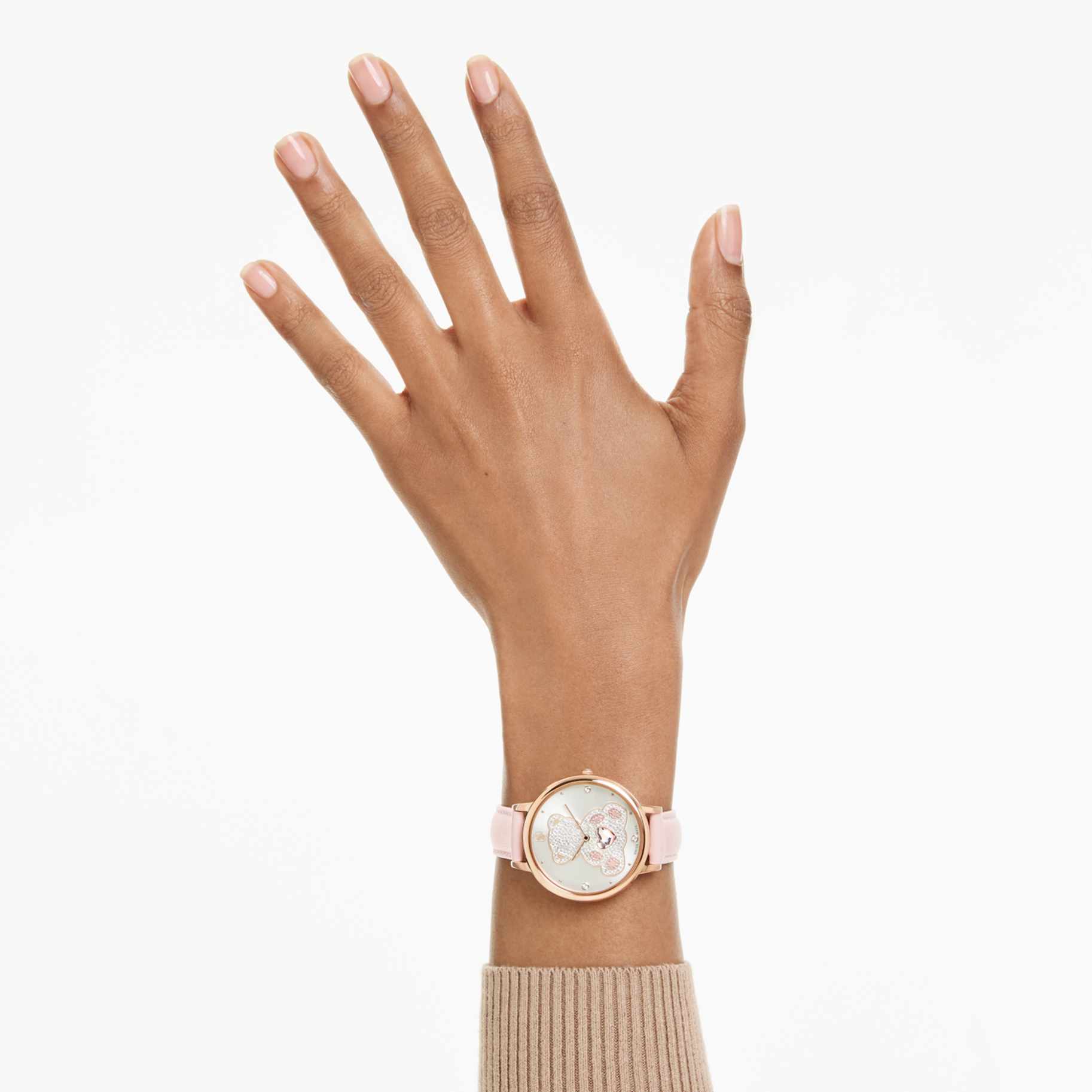 Teddy watch Swiss Made, Leather strap, Pink, Rose gold-tone finish - Image 6