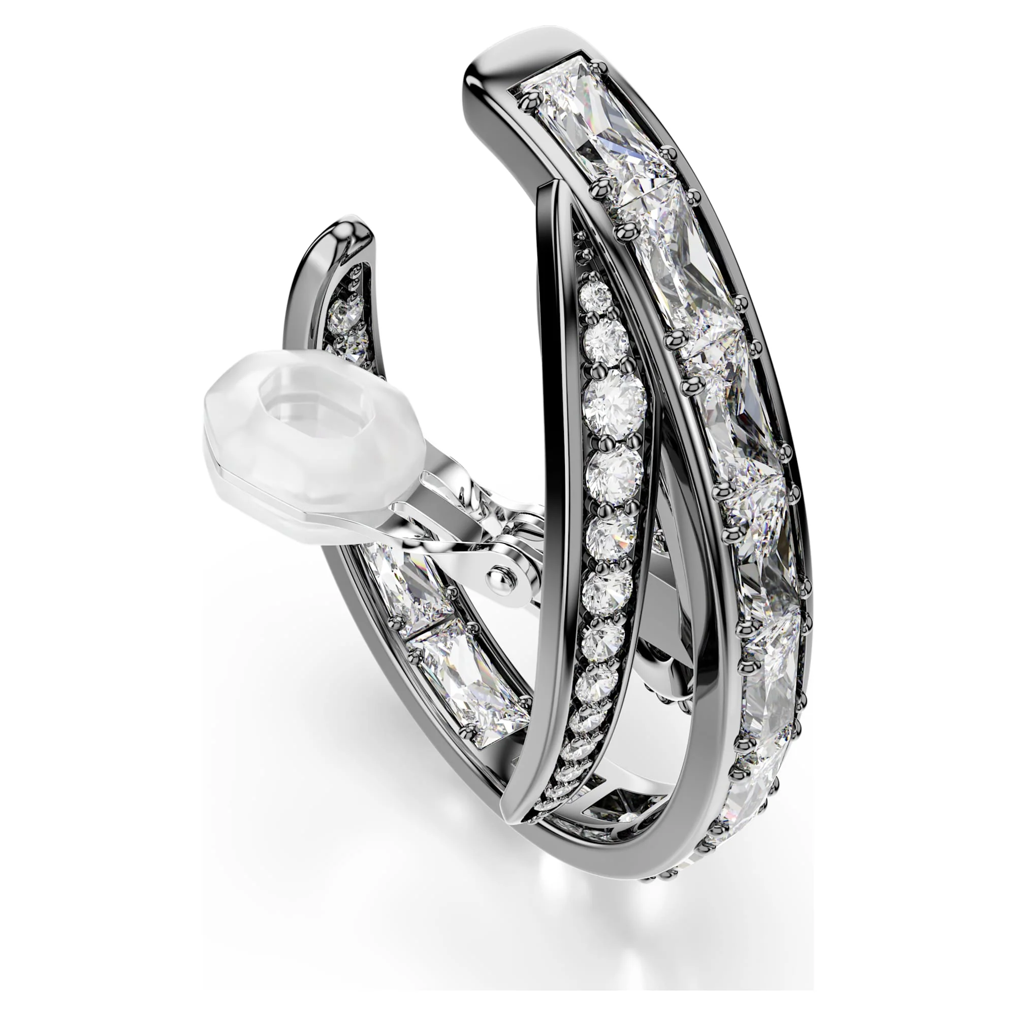 The Vienna Collection ear cuff set (3) Feather, White, Ruthenium plated - Image 4