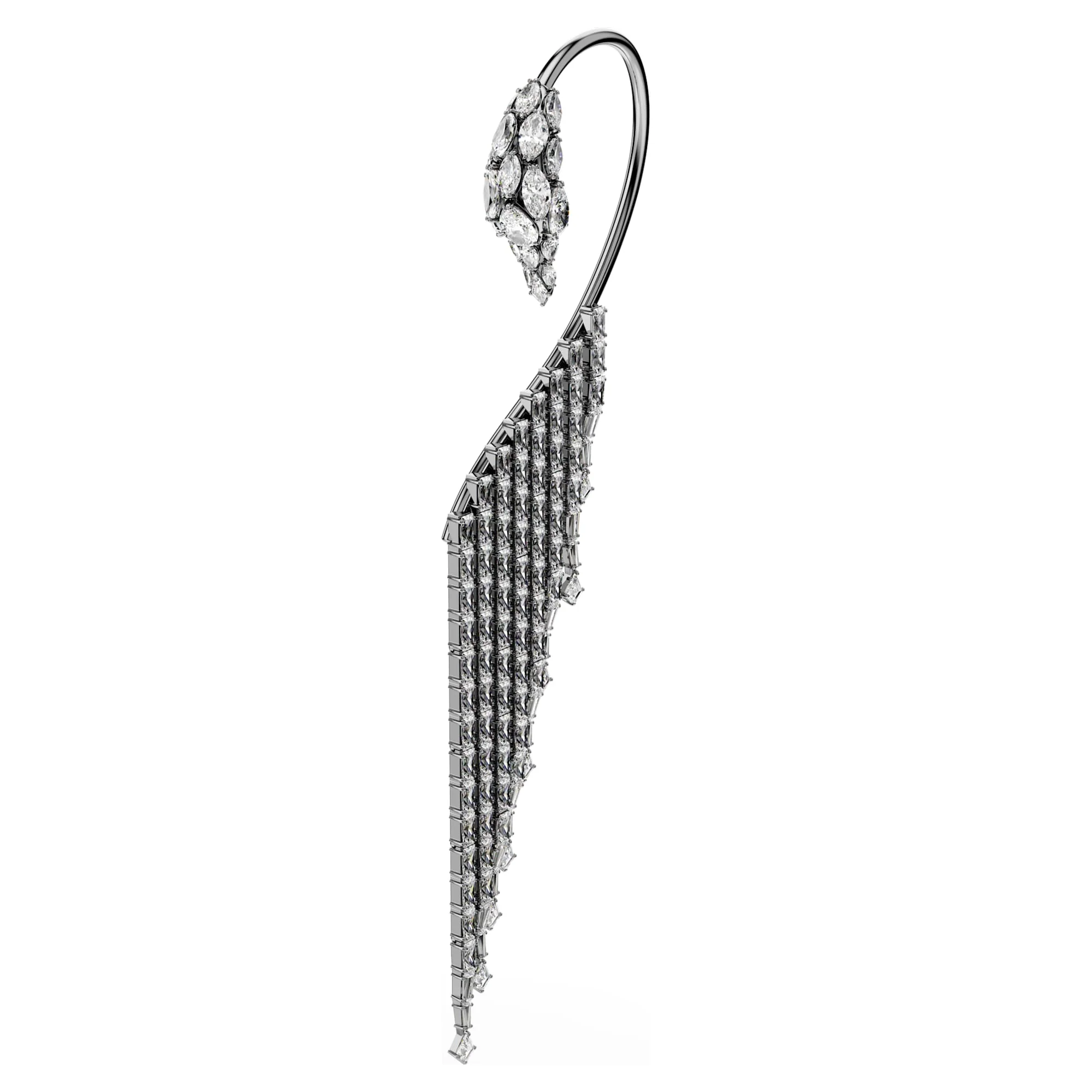 The Vienna Collection ear cuffs Swan, White, Ruthenium plated - Image 3