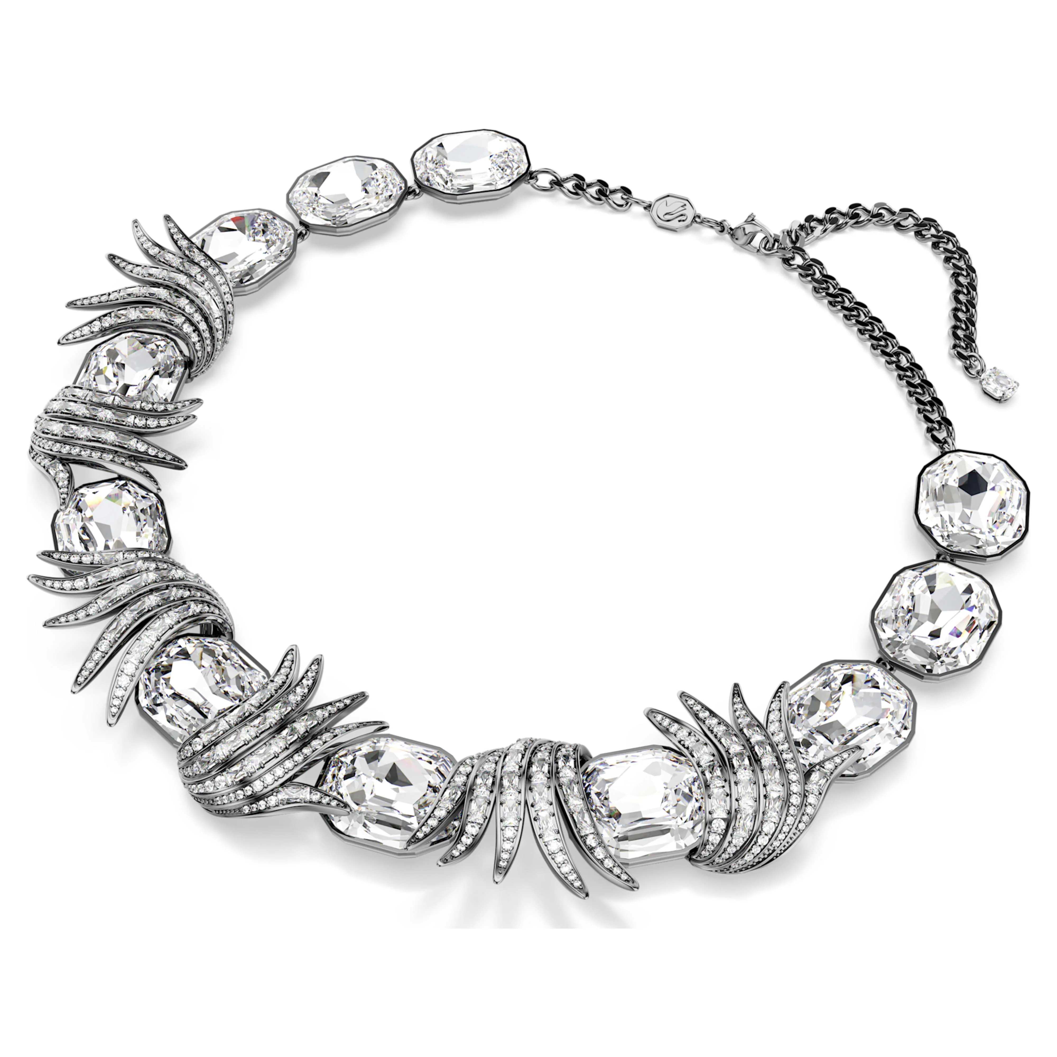 The Vienna Collection necklace Feather, White, Ruthenium plated - Image 2