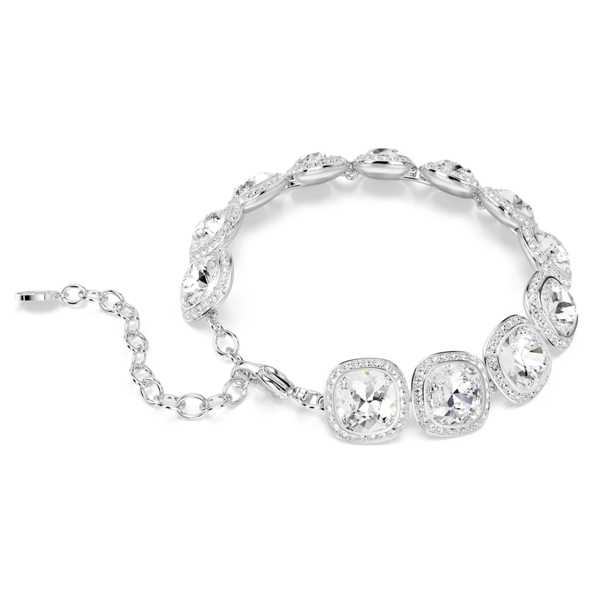 Una Angelic bracelet Cushion cut, White, Rhodium plated - Image 4