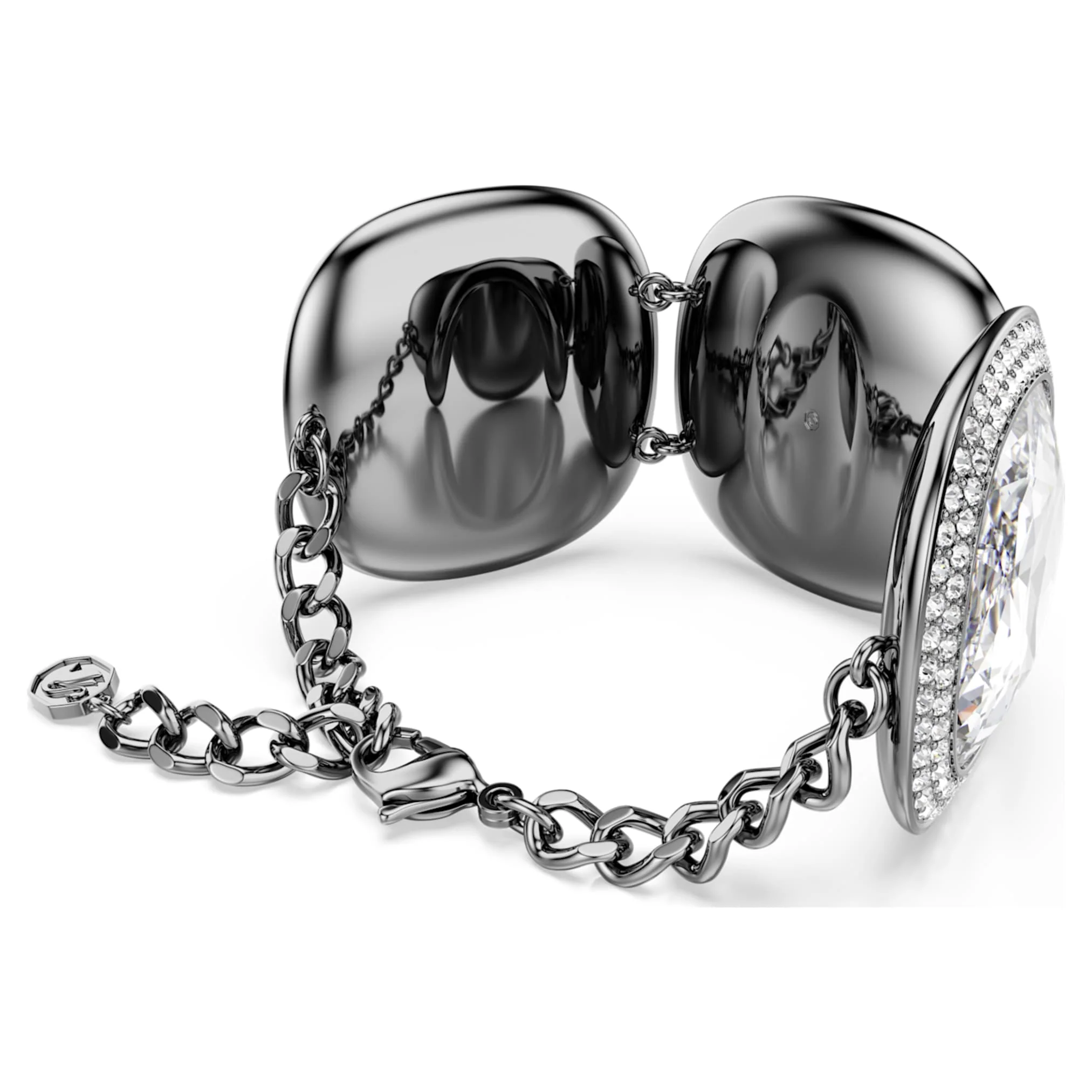 Una Angelic bracelet Cushion cut, White, Ruthenium plated - Image 4