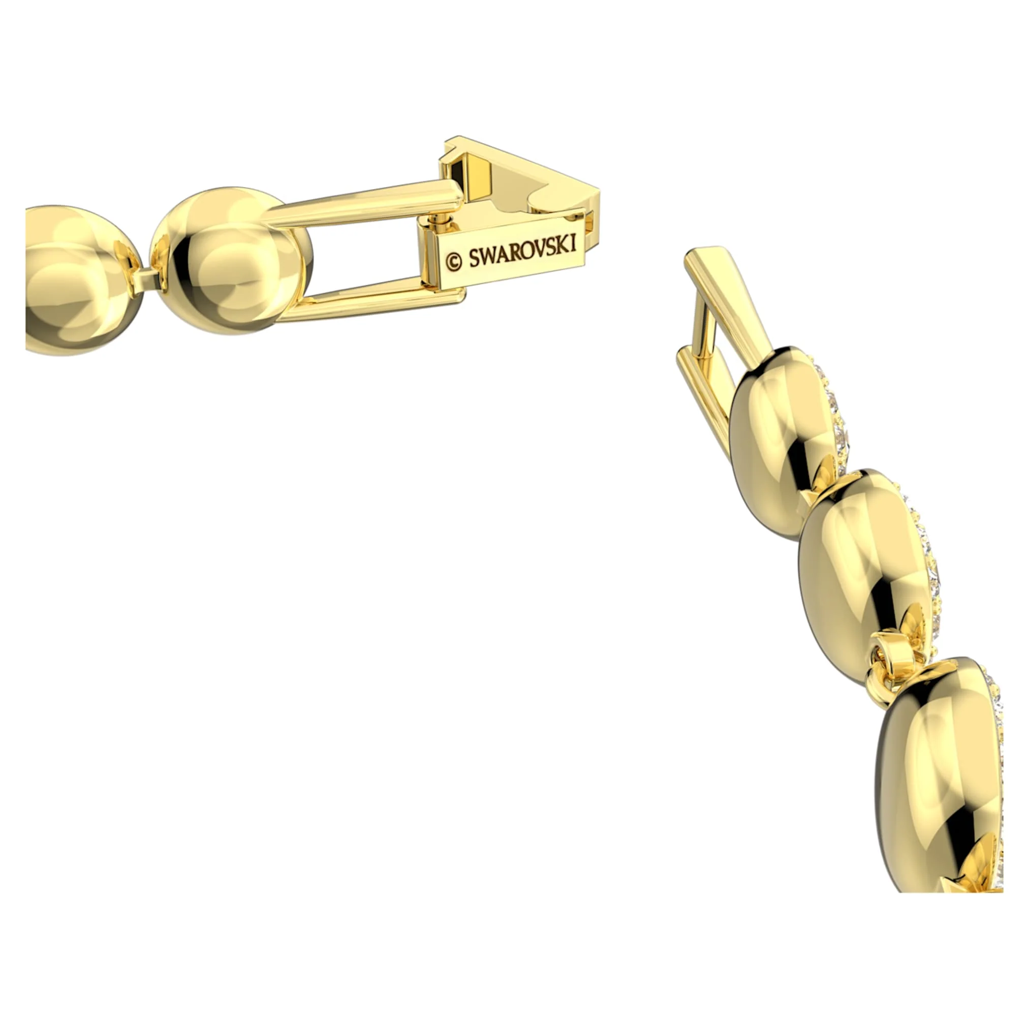 Una Angelic bracelet Round cut, Pavé, Medium, White, Gold-tone plated - Image 3