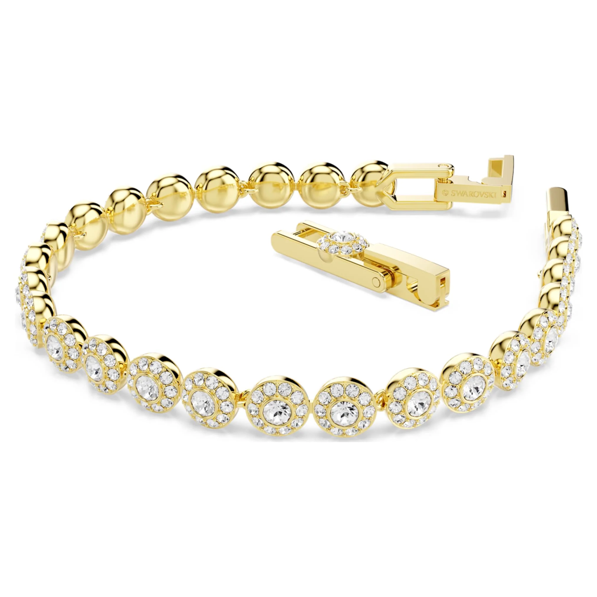Una Angelic bracelet Round cut, White, Gold-tone plated - Image 2