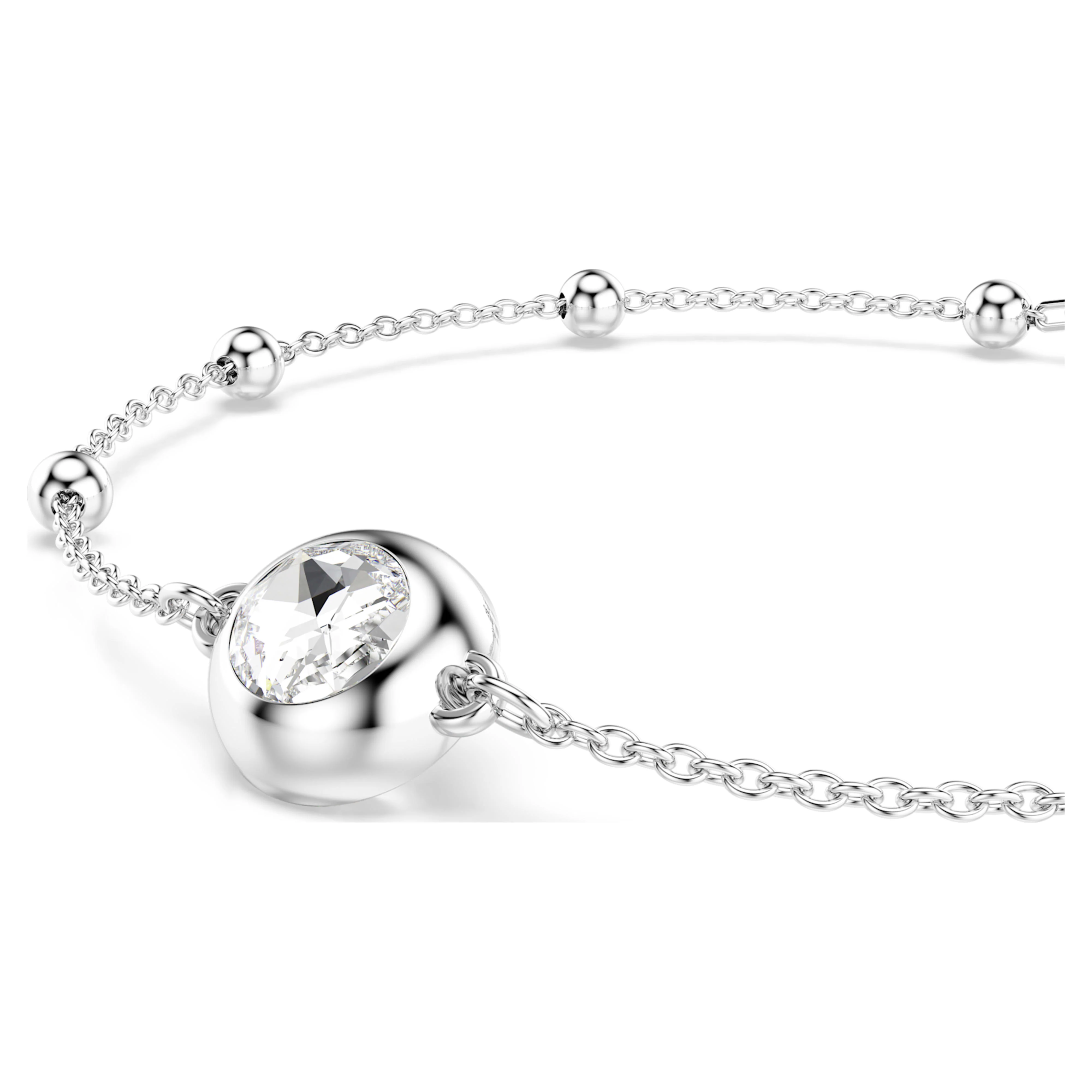 Una Angelic bracelet Round cut, White, Rhodium plated - Image 5