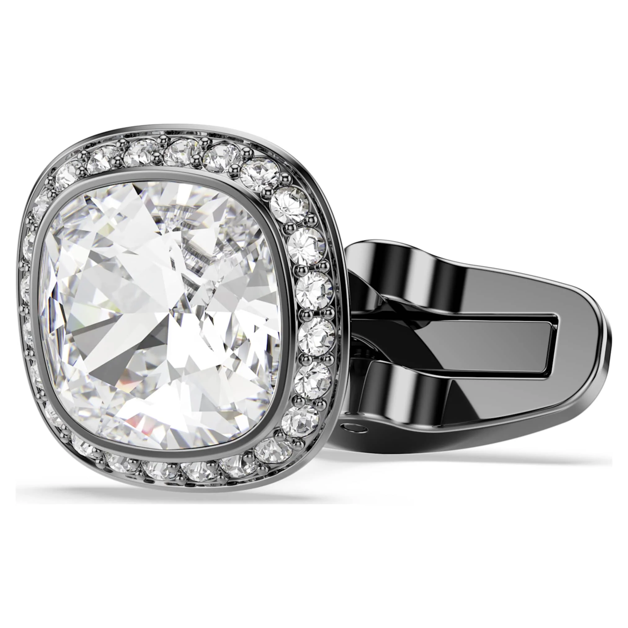 Una Angelic cufflinks Cushion cut, White, Ruthenium plated - Image 3