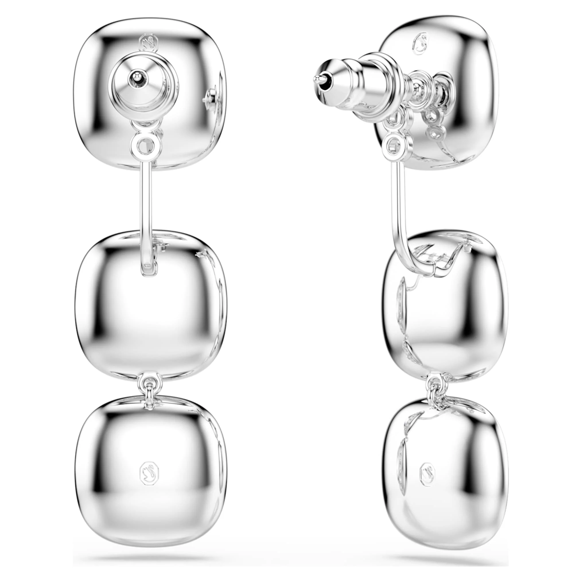 Una Angelic earrings Cushion cut, White, Rhodium plated - Image 4