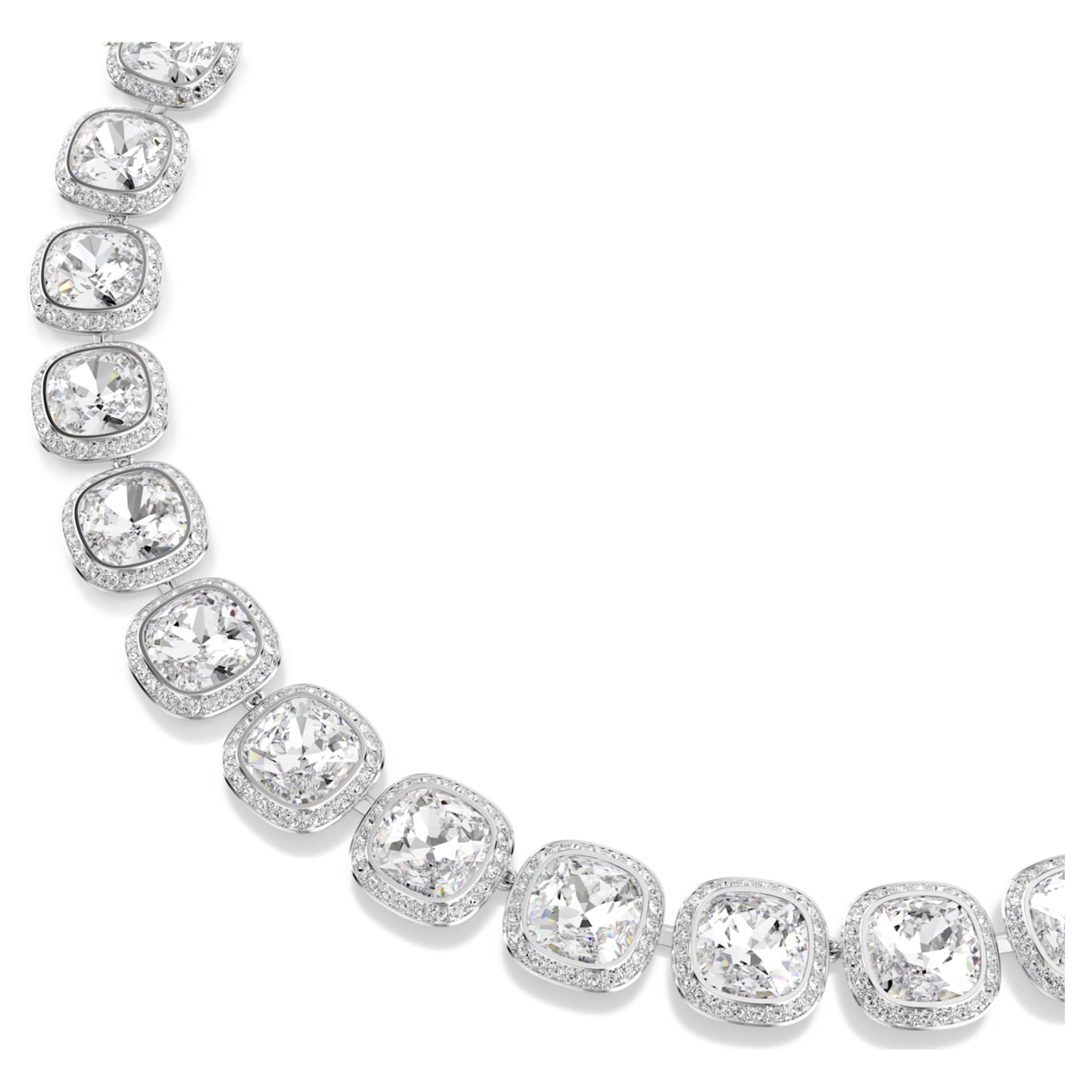 Una Angelic necklace Cushion cut, White, Rhodium plated - Image 2
