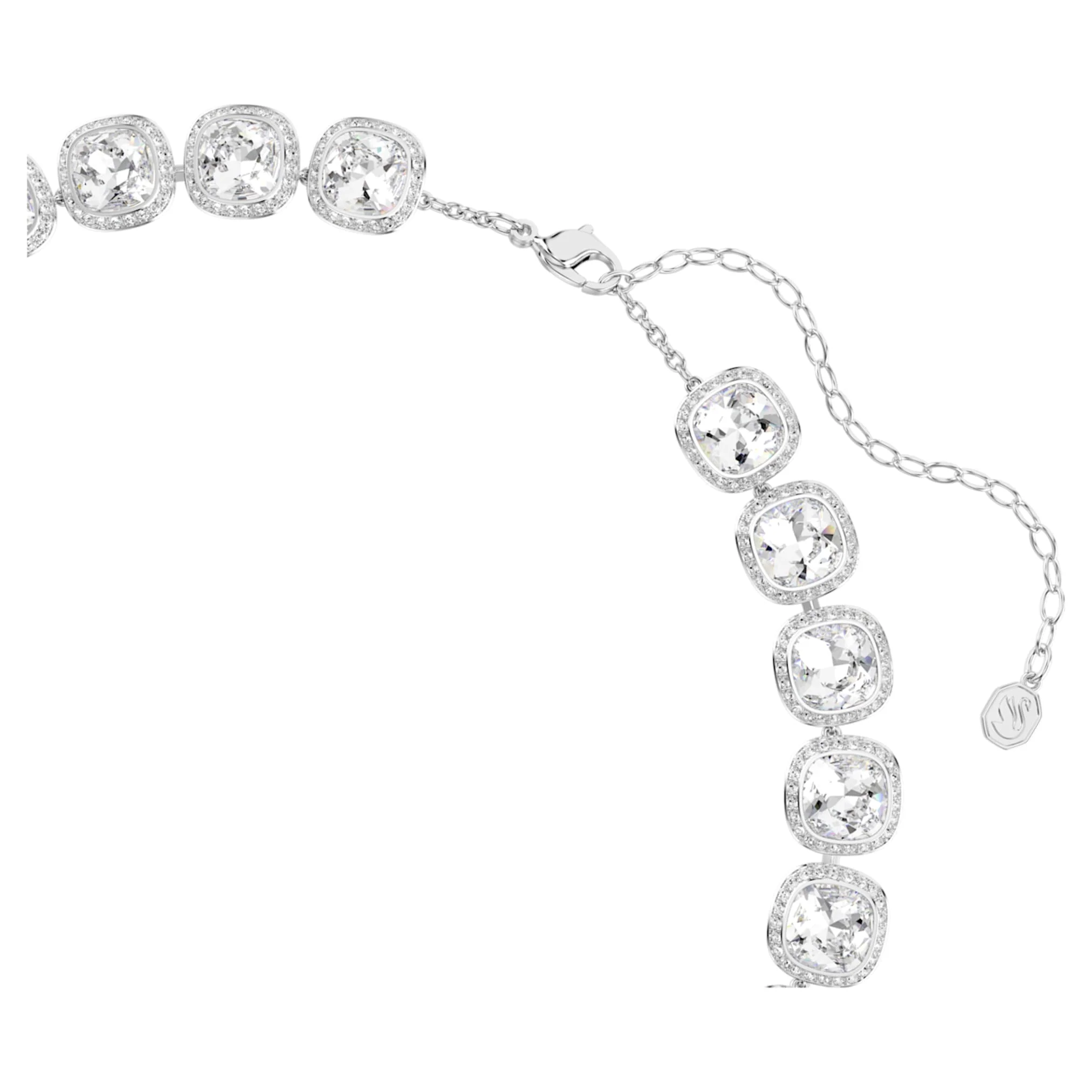 Una Angelic necklace Cushion cut, White, Rhodium plated - Image 3