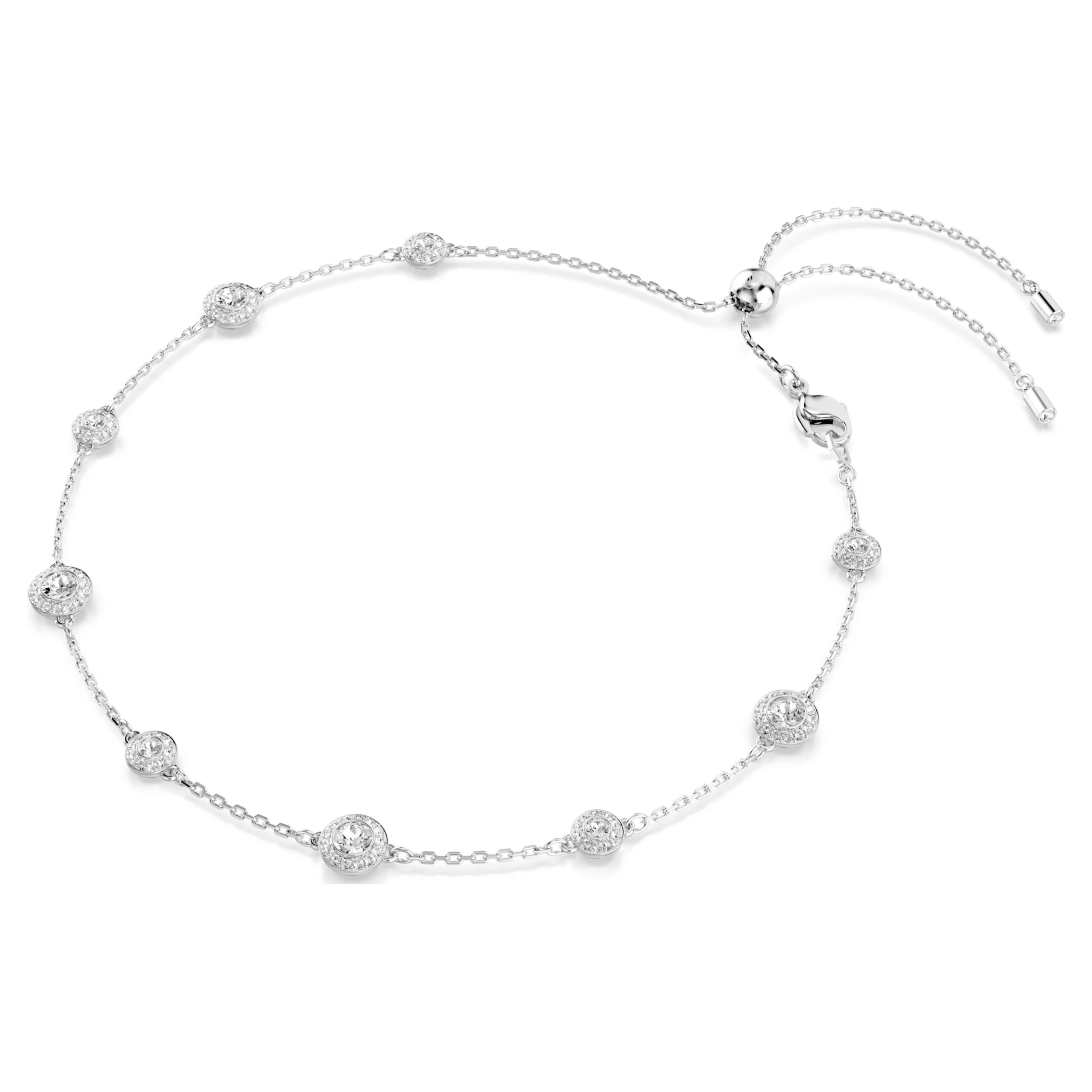 Una Angelic necklace Round cut, Double sided motifs, White, Rhodium plated - Image 3